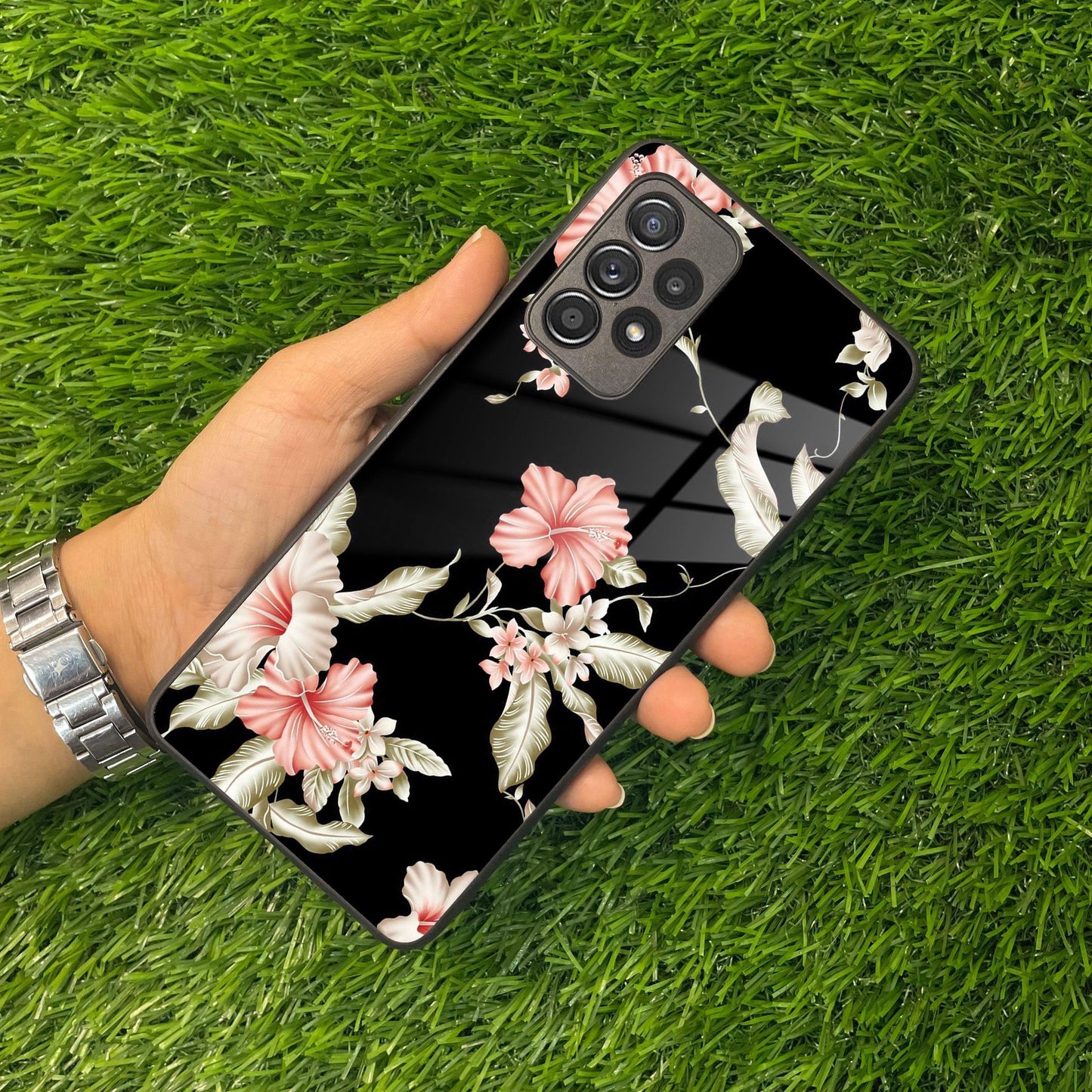 Retro Floral Glass Phone Case And Cover For Samsung