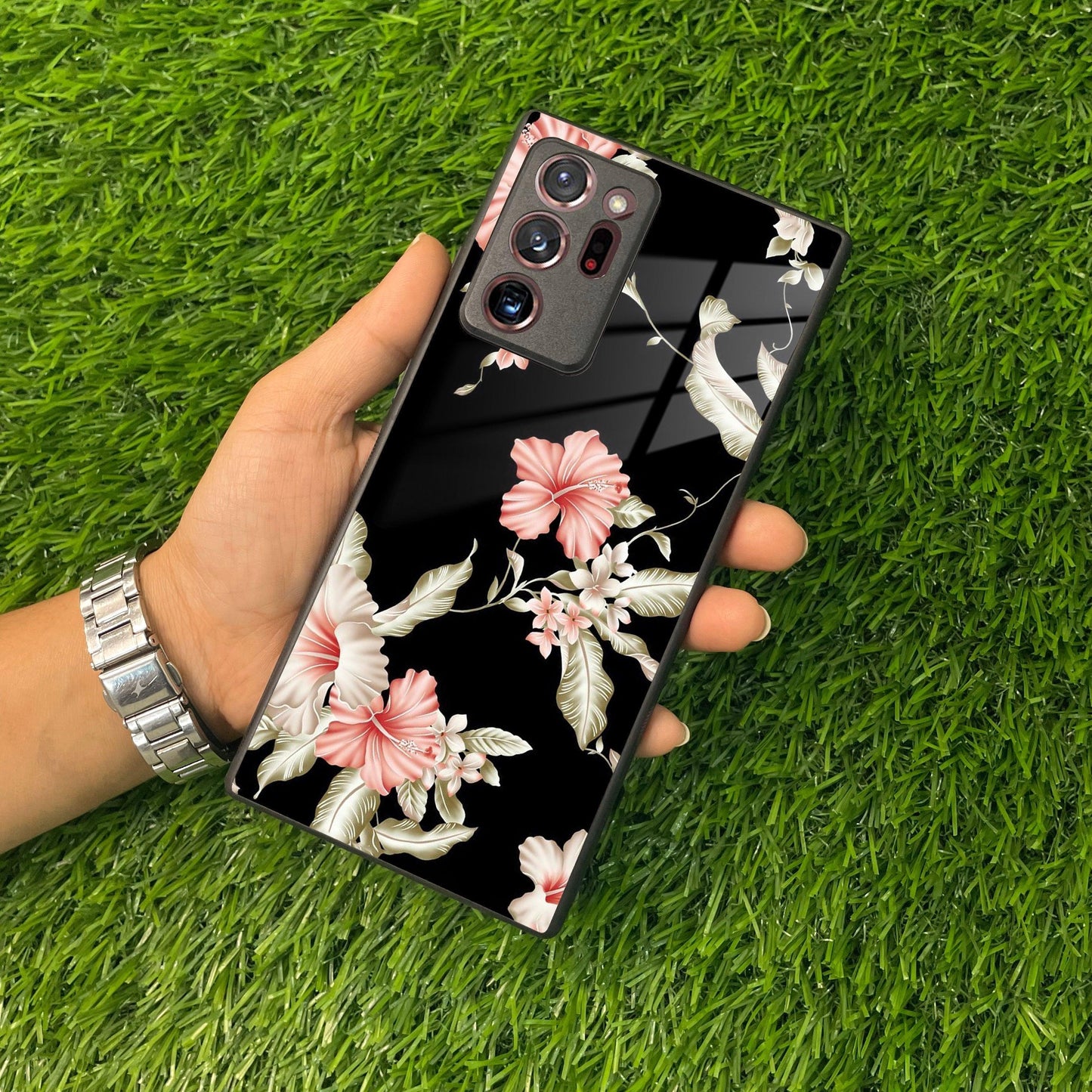 Retro Floral Glass Phone Case And Cover For Samsung