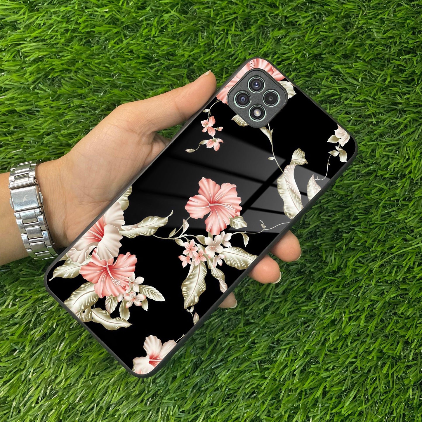 Retro Floral Glass Phone Case And Cover For Samsung