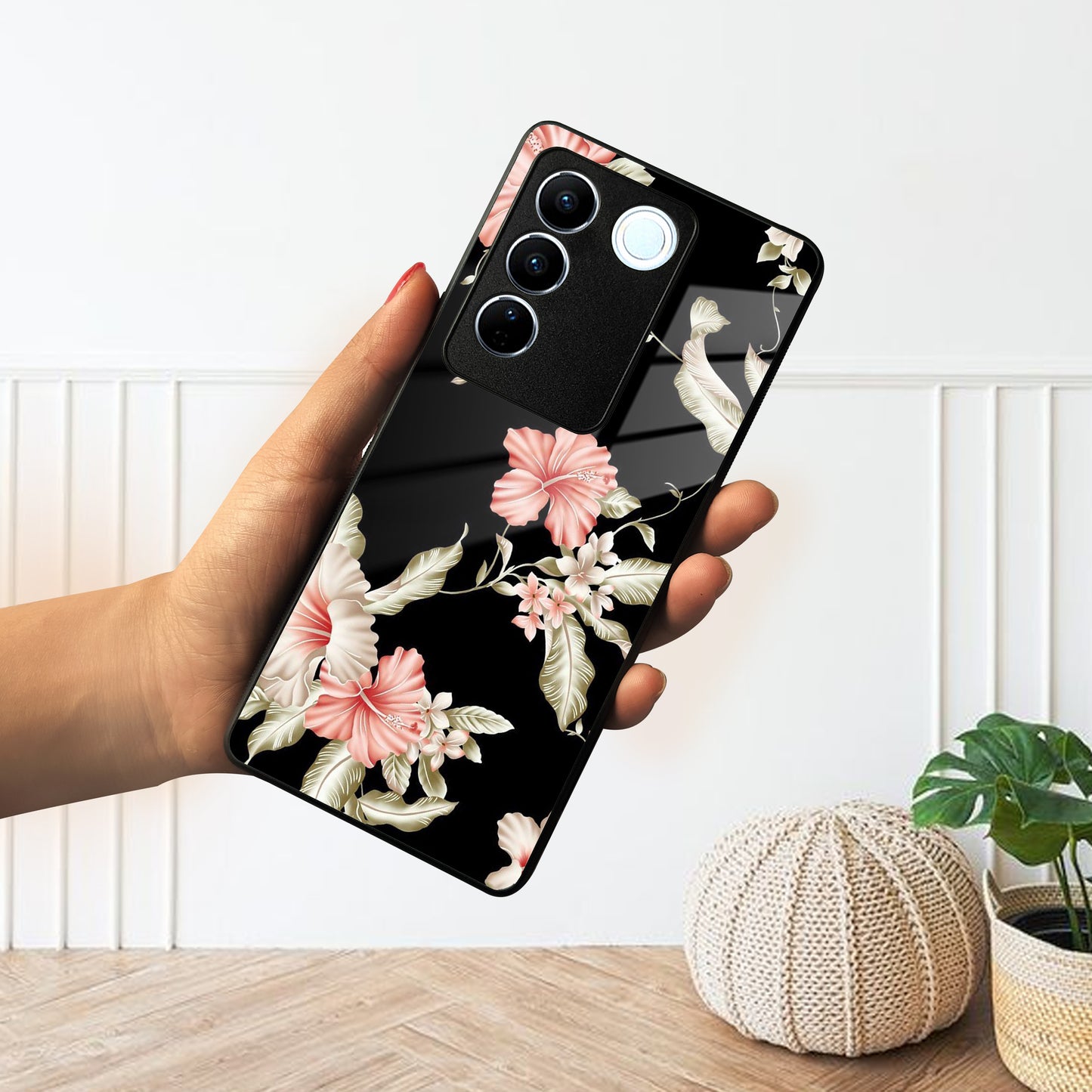 Retro Floral Glass Phone Case And Cover For Vivo ShopOnCliQ