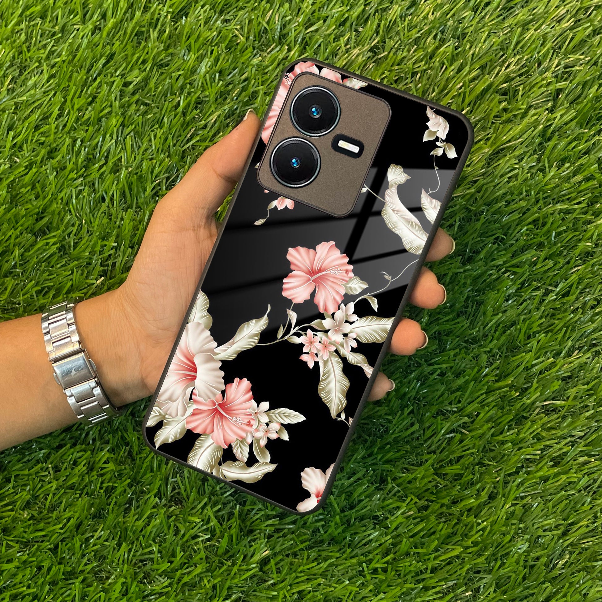 Retro Floral Glass Phone Case And Cover For Vivo ShopOnCliQ