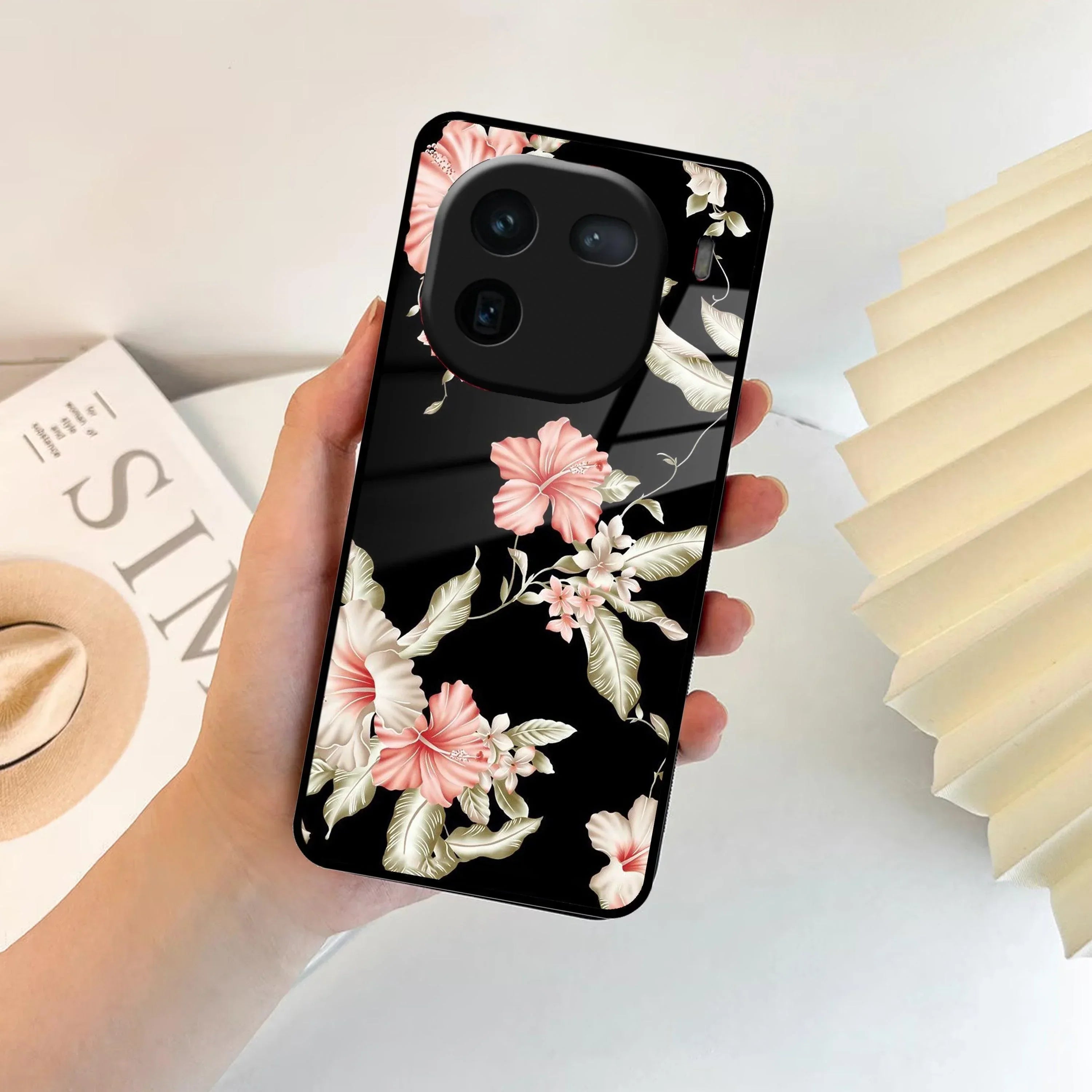 Retro Floral Glass Phone Case And Cover For iQOO - ShopOnCliQ
