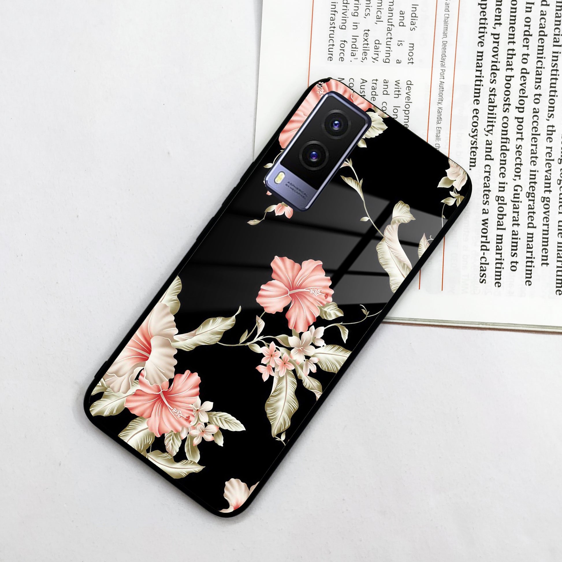 Retro Floral Glass Phone Case And Cover For Vivo ShopOnCliQ