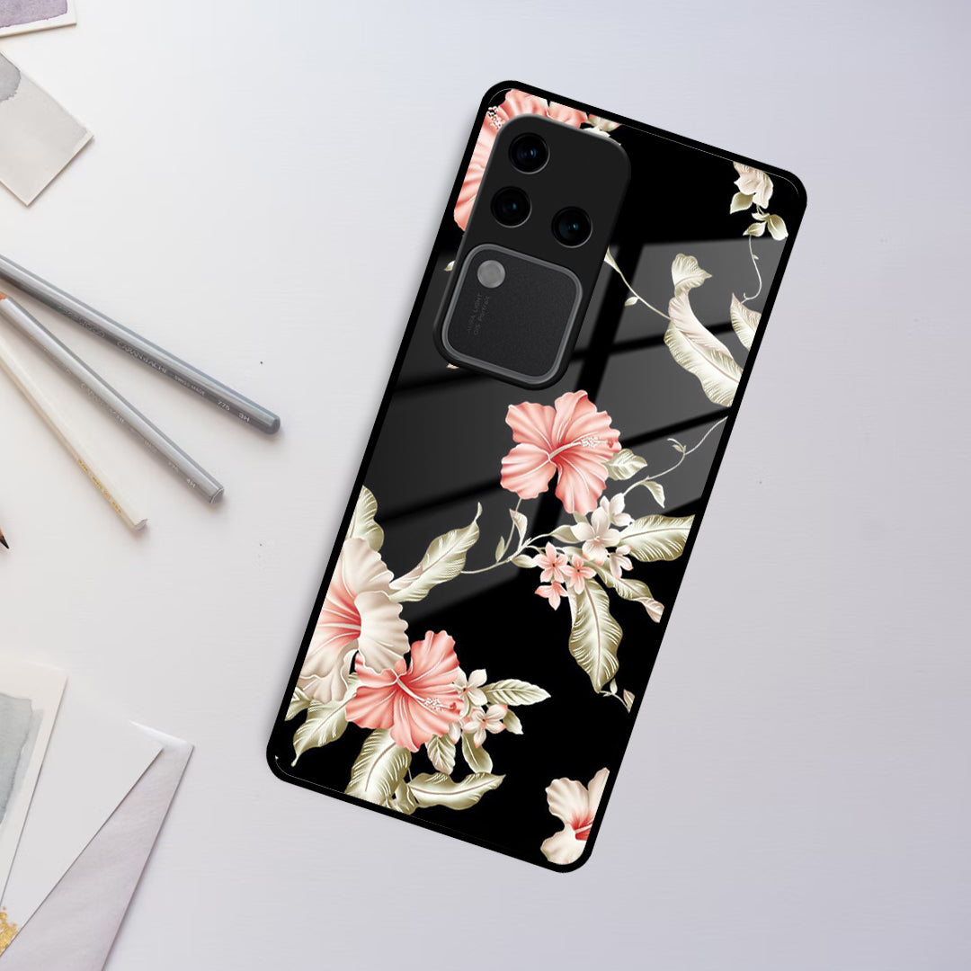 Retro Floral Glass Phone Case And Cover For Vivo ShopOnCliQ