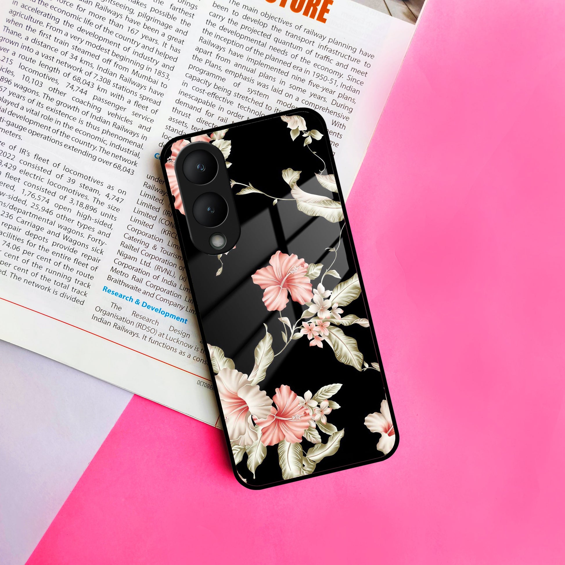 Retro Floral Glass Phone Case And Cover For Vivo ShopOnCliQ