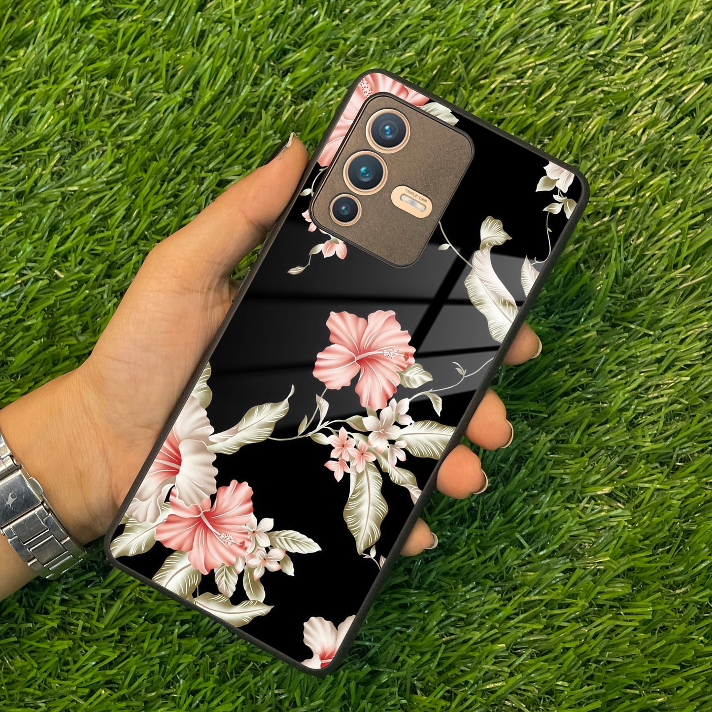 Retro Floral Glass Phone Case And Cover For Vivo ShopOnCliQ