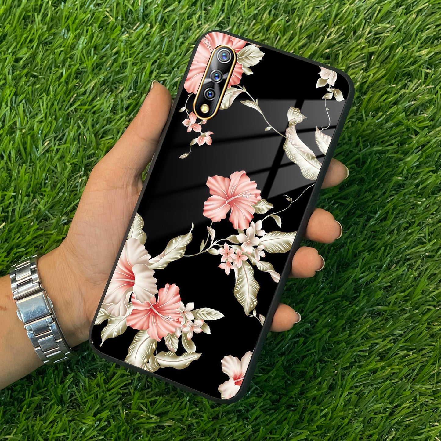 Retro Floral Glass Phone Case And Cover For Vivo ShopOnCliQ