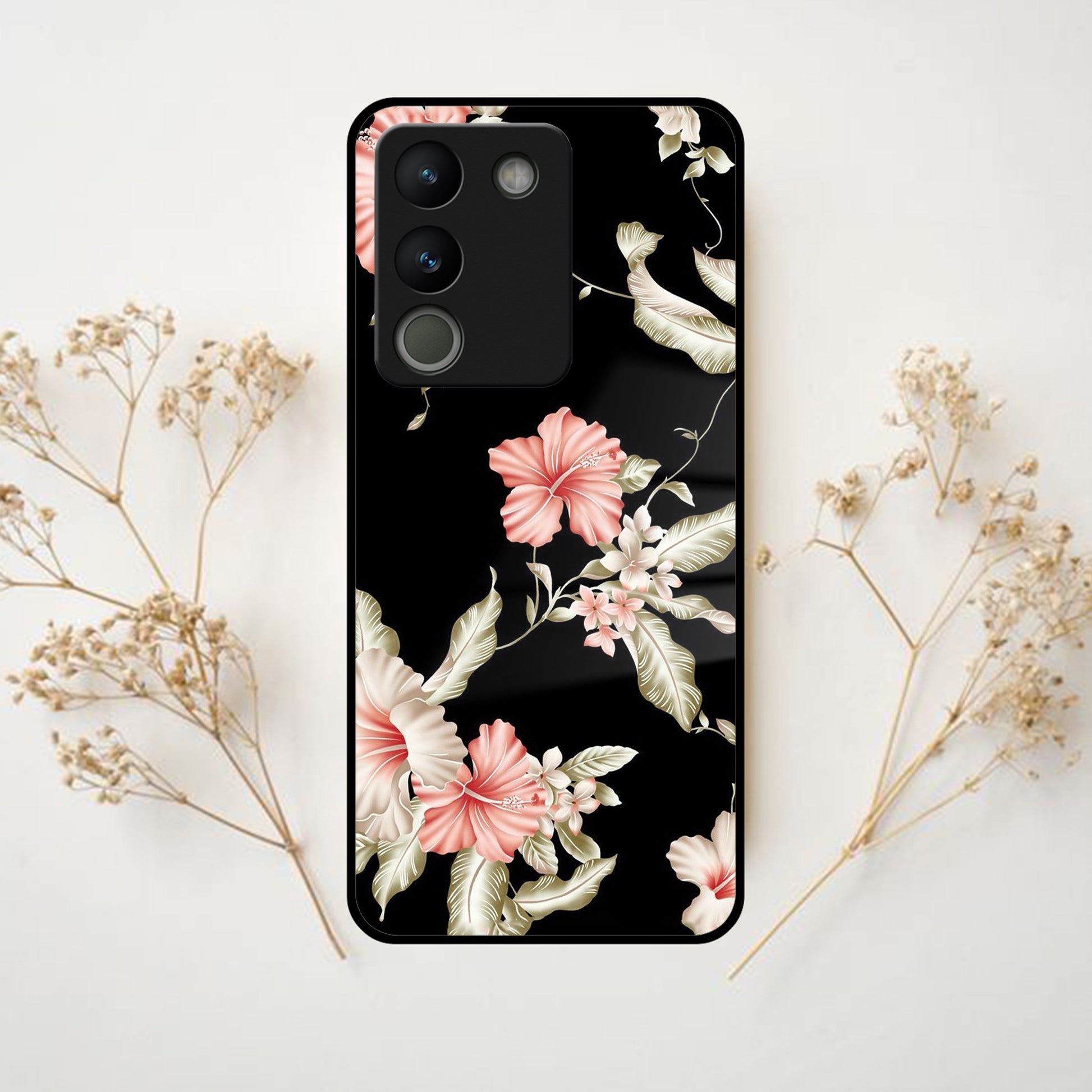 Retro Floral Glass Phone Case And Cover For Vivo ShopOnCliQ