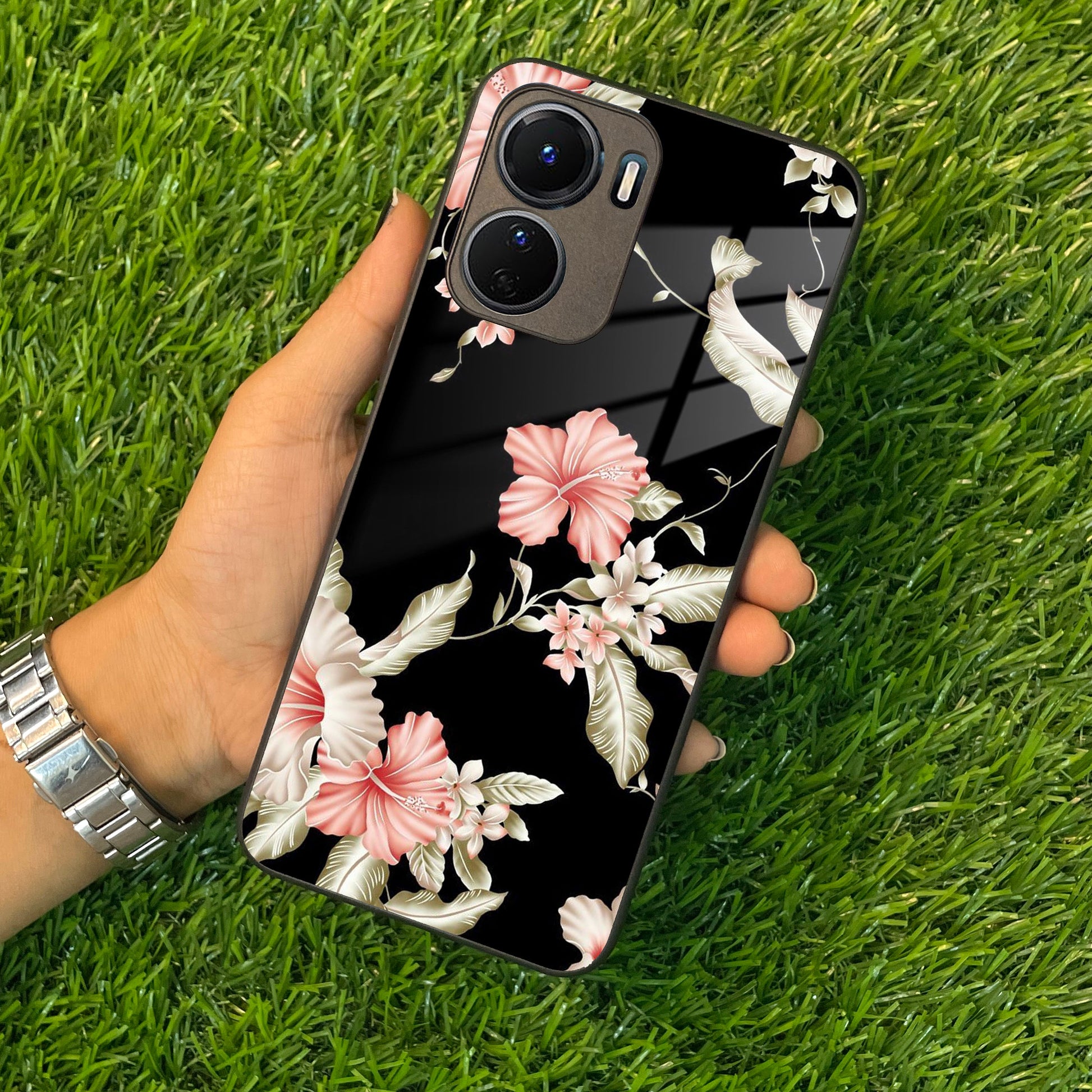 Retro Floral Glass Phone Case And Cover For Vivo ShopOnCliQ