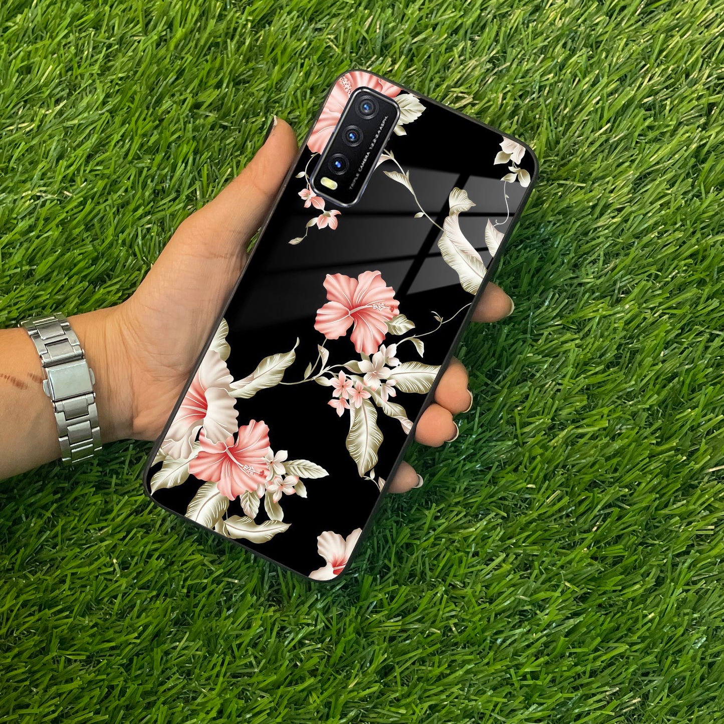 Retro Floral Glass Phone Case And Cover For Vivo ShopOnCliQ