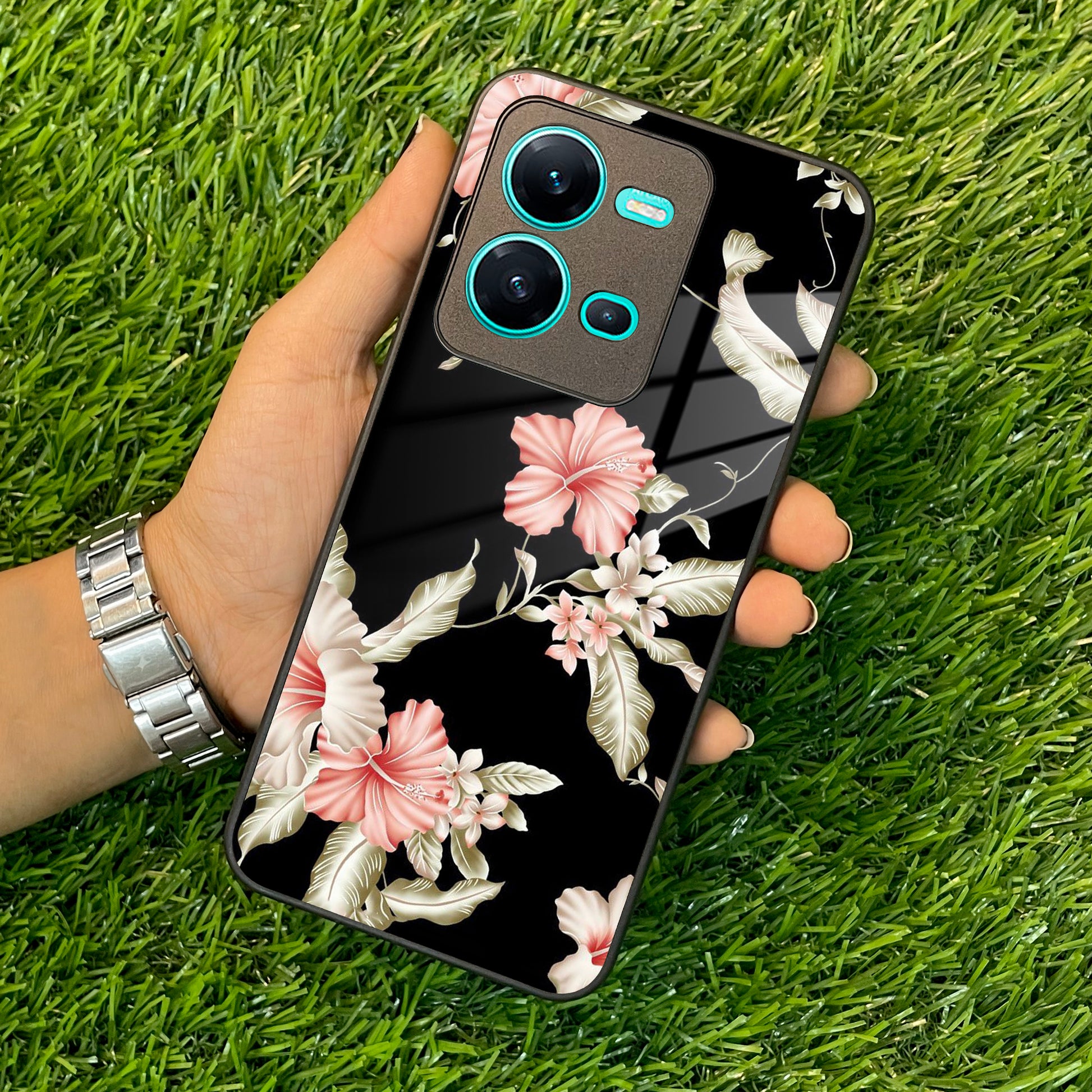 Retro Floral Glass Phone Case And Cover For Vivo ShopOnCliQ