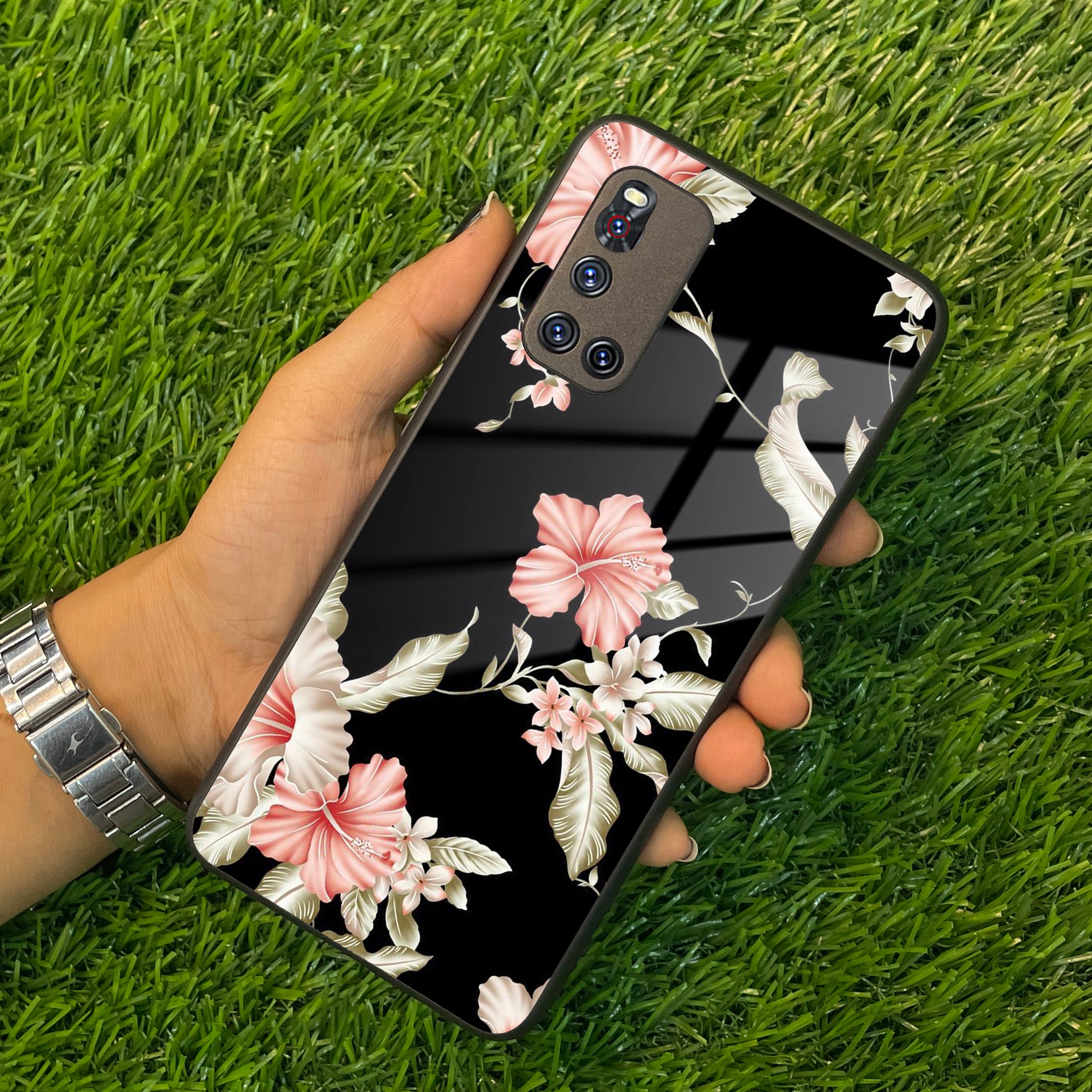 Retro Floral Glass Phone Case And Cover For Vivo ShopOnCliQ