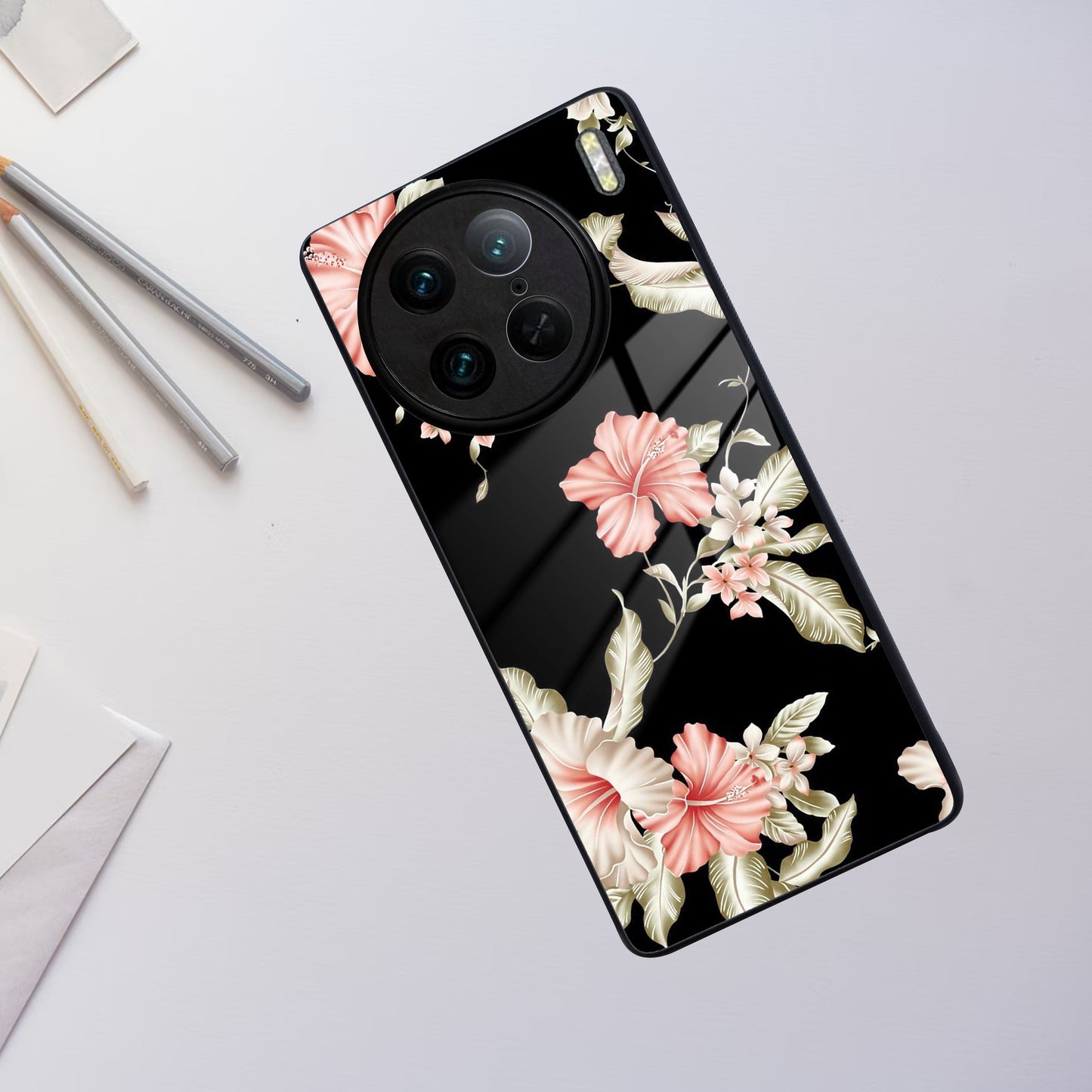 Retro Floral Glass Phone Case And Cover For Vivo ShopOnCliQ