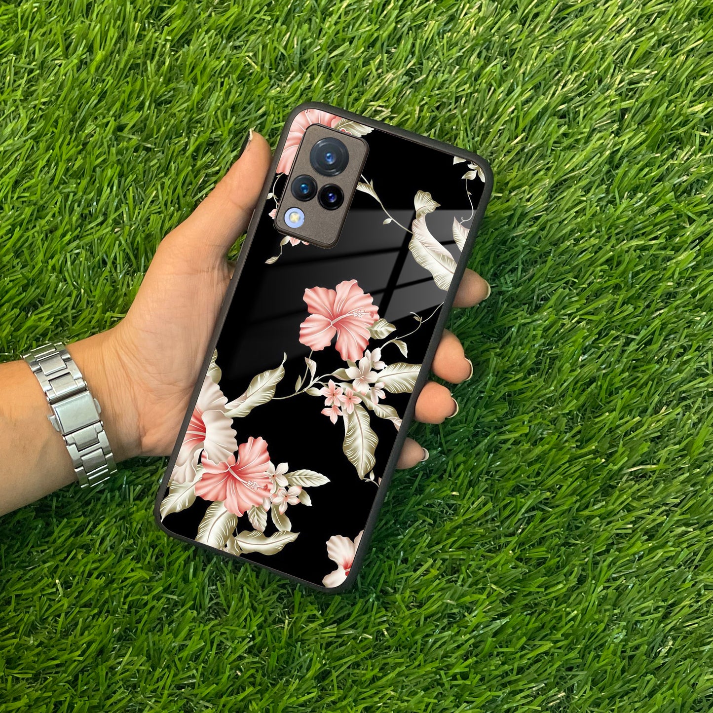 Retro Floral Glass Phone Case And Cover For Vivo ShopOnCliQ