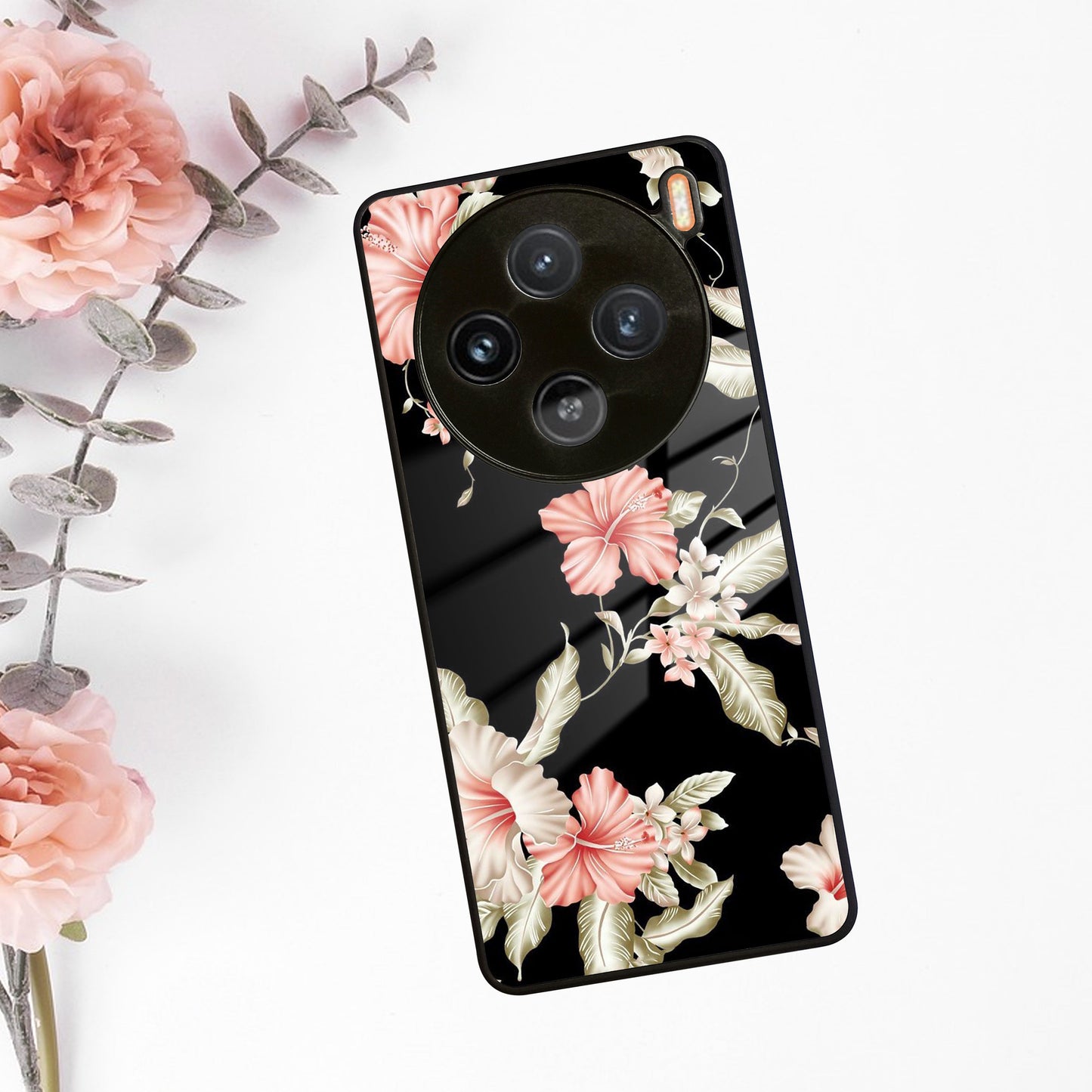 Retro Floral Glass Phone Case And Cover For Vivo ShopOnCliQ