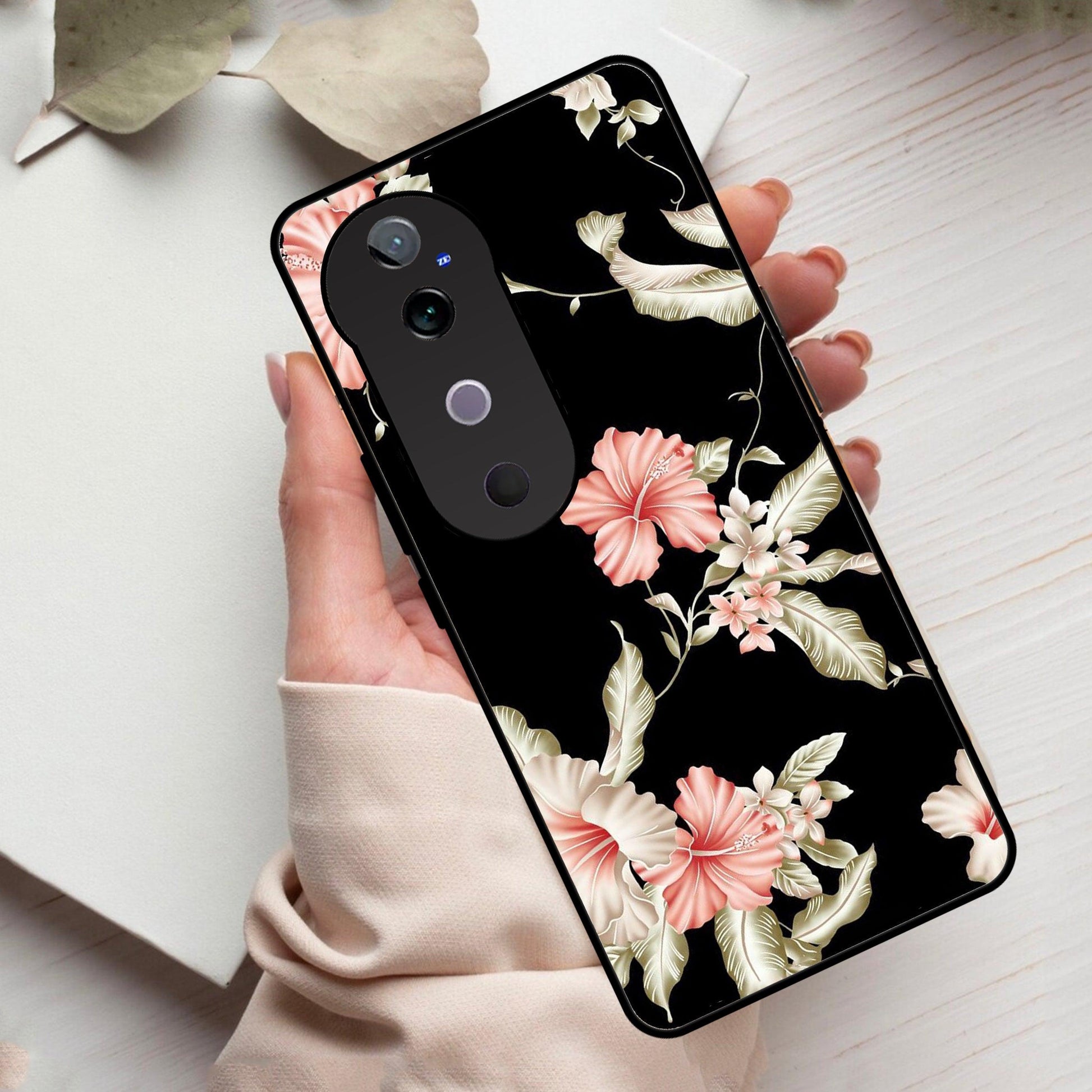 Retro Floral Glass Phone Case And Cover For Vivo ShopOnCliQ