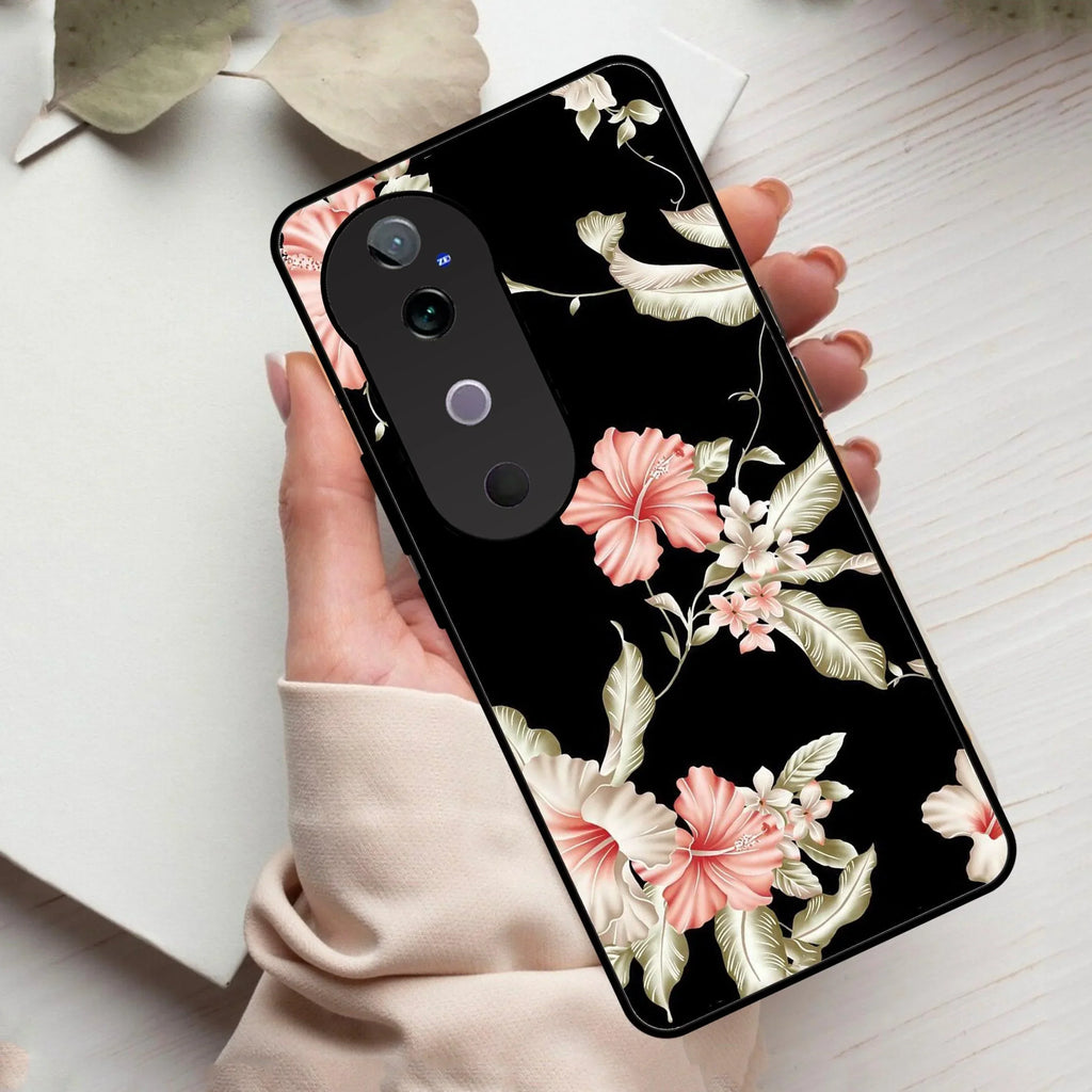 Retro Floral Glass Phone Case And Cover For Vivo - ShopOnCliQ