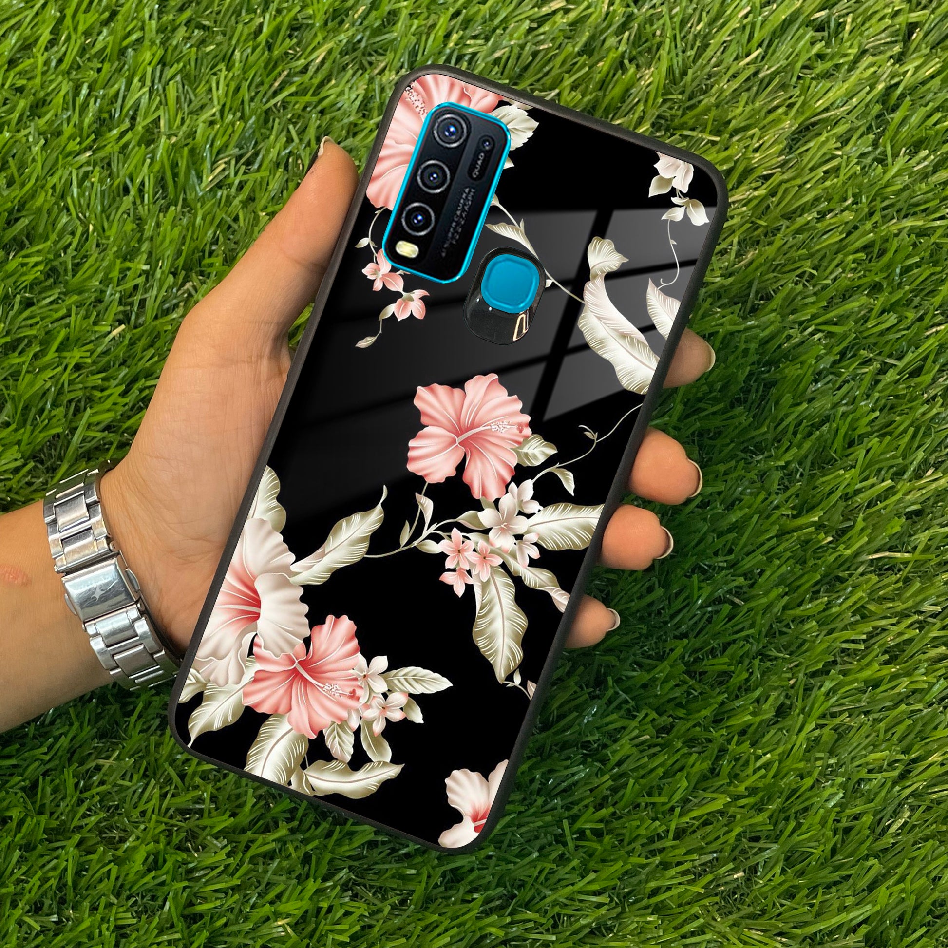 Retro Floral Glass Phone Case And Cover For Vivo ShopOnCliQ