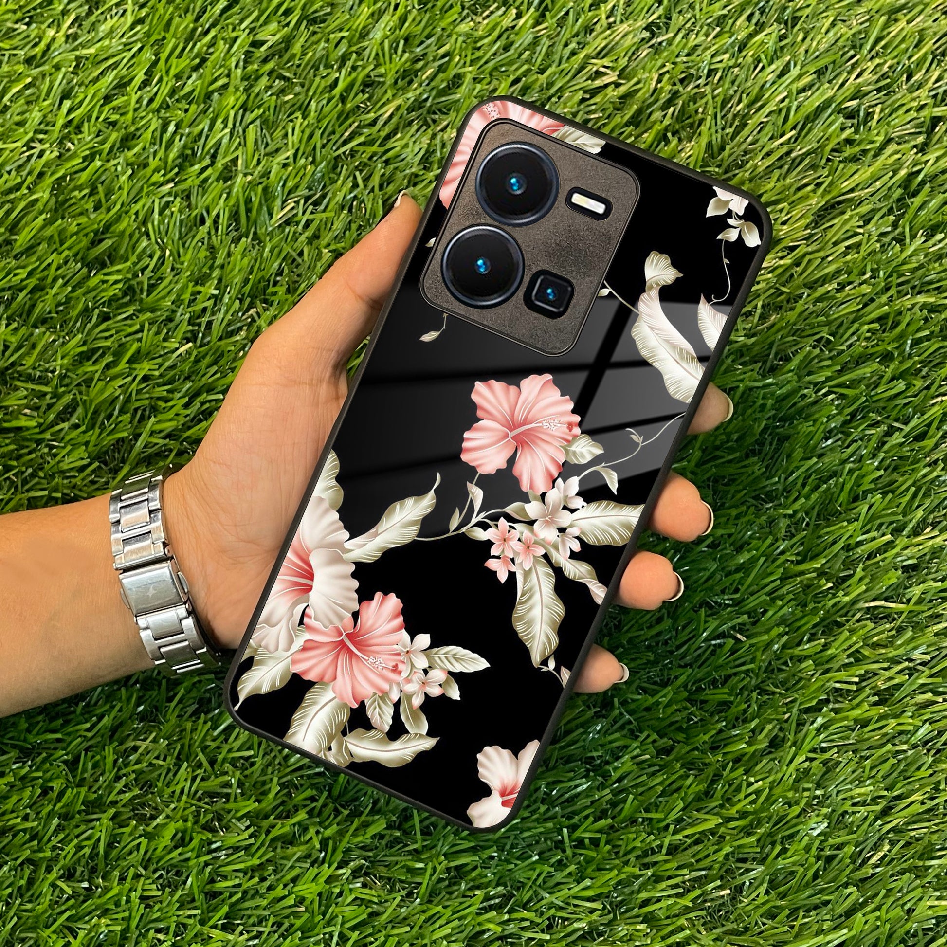 Retro Floral Glass Phone Case And Cover For Vivo ShopOnCliQ