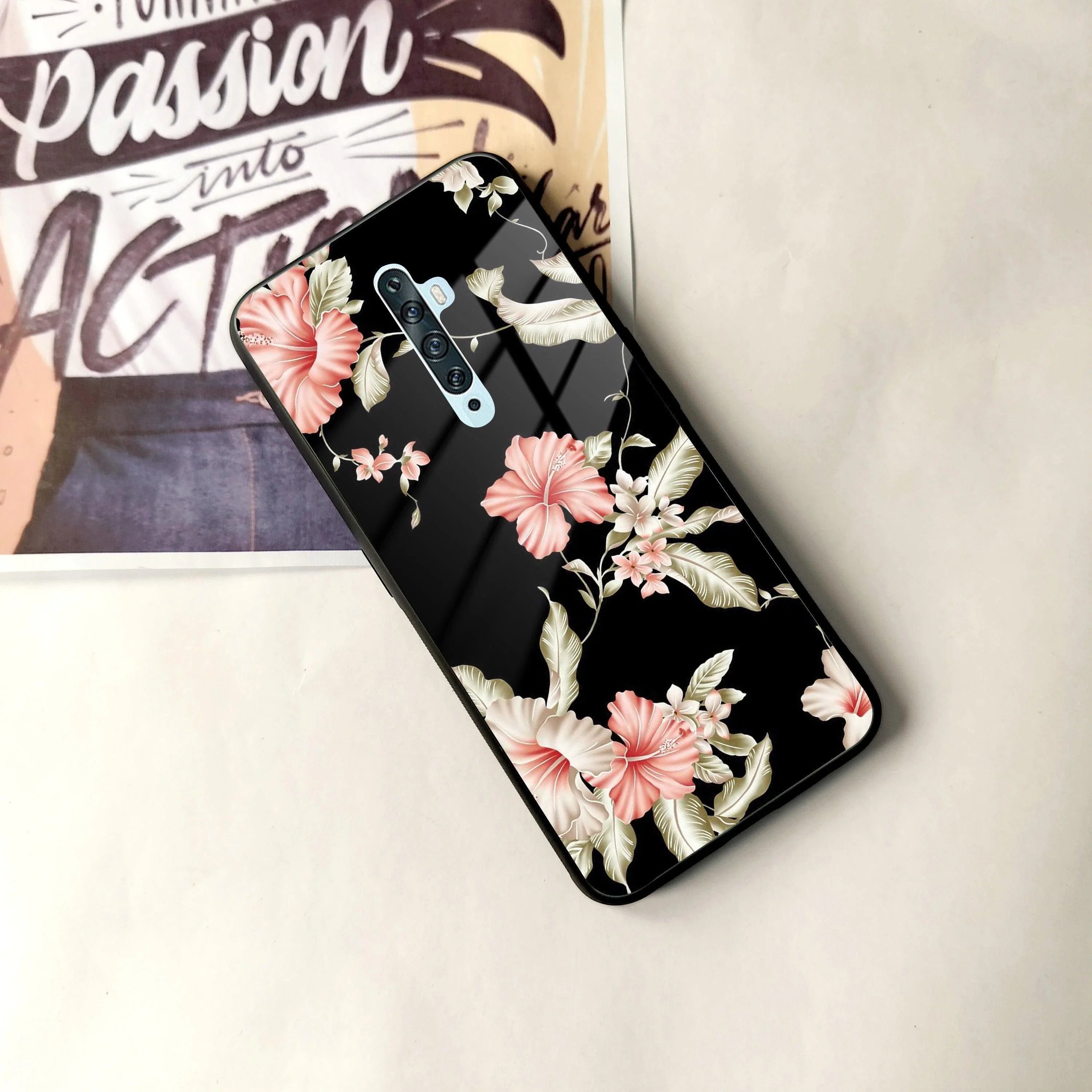 Retro Floral Glass Phone Case And Cover For Oppo - ShopOnCliQ