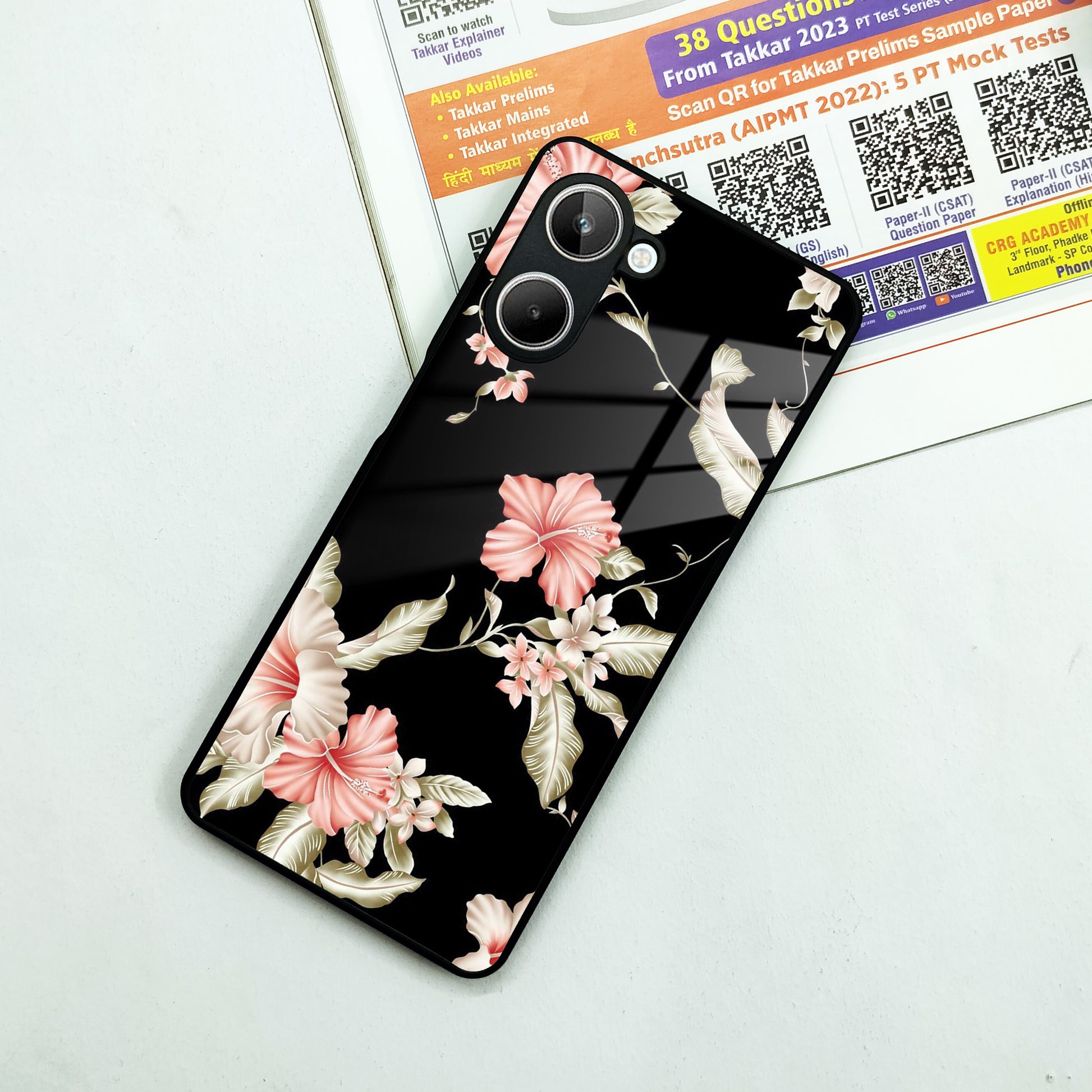 Retro Floral Glass Phone Case And For Realme/Narzo ShopOnCliQ