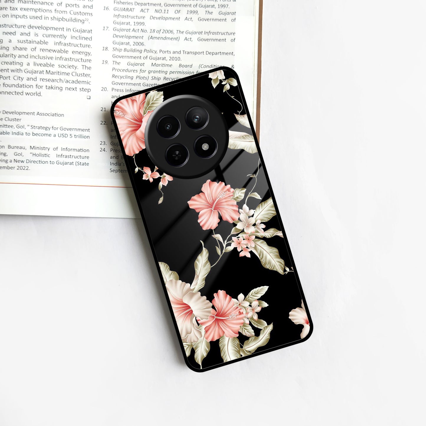 Retro Floral Glass Phone Case And For Realme/Narzo ShopOnCliQ