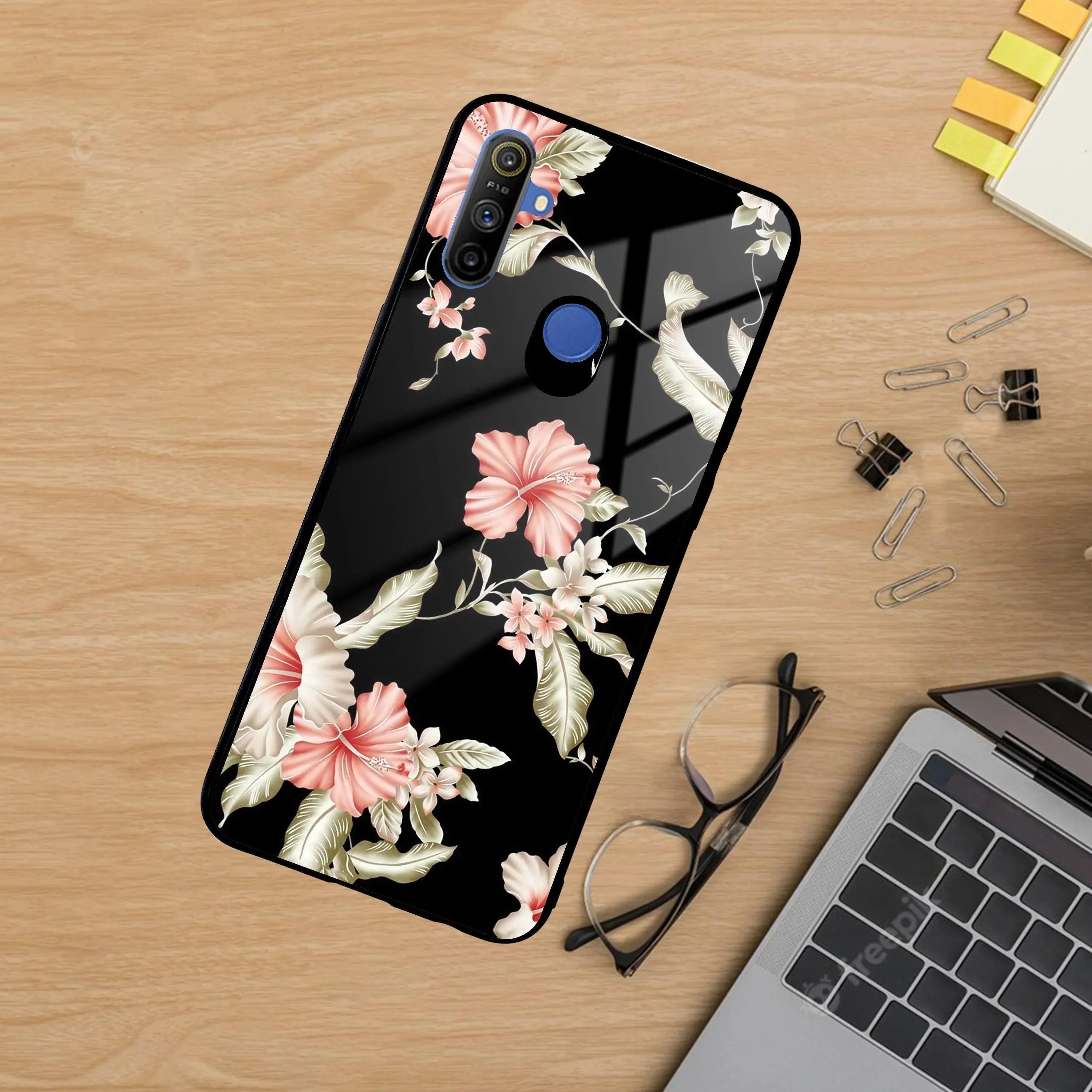 Retro Floral Glass Phone Case And Cover For Realme/Narzo - ShopOnCliQ