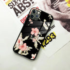 Retro Floral Glass Phone Case And Cover For iPhone - ShopOnCliQ