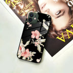 Retro Floral Glass Phone Case And Cover For iPhone - ShopOnCliQ