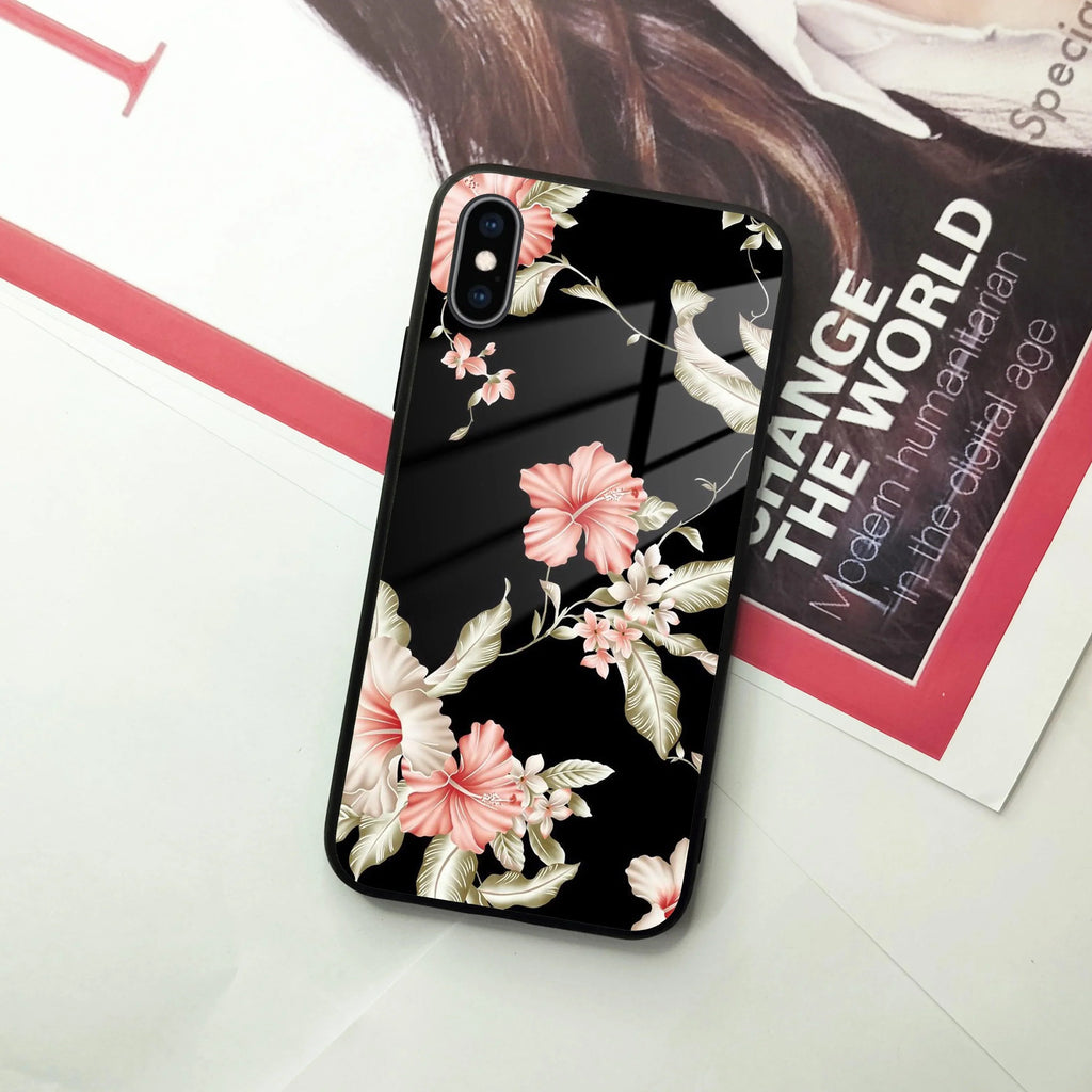 Retro Floral Glass Phone Case And Cover For iPhone - ShopOnCliQ
