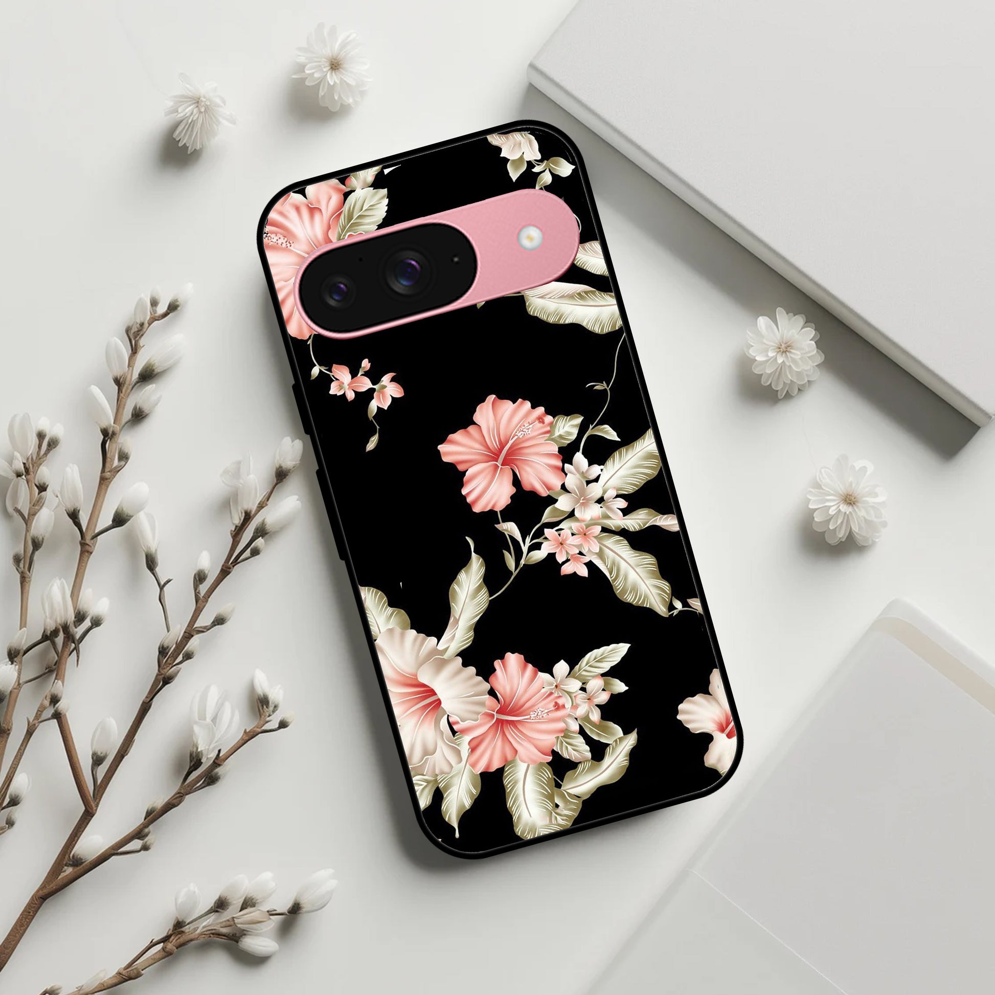 Retro Floral Glossy Metal Case Cover For Google ShopOnCliQ