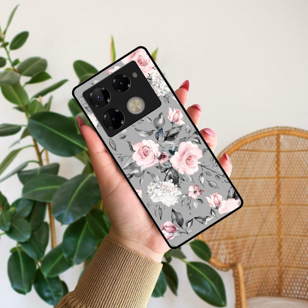 Retro Floral Glossy Metal Case Cover V2 For Infinix - ShopOnCliQ