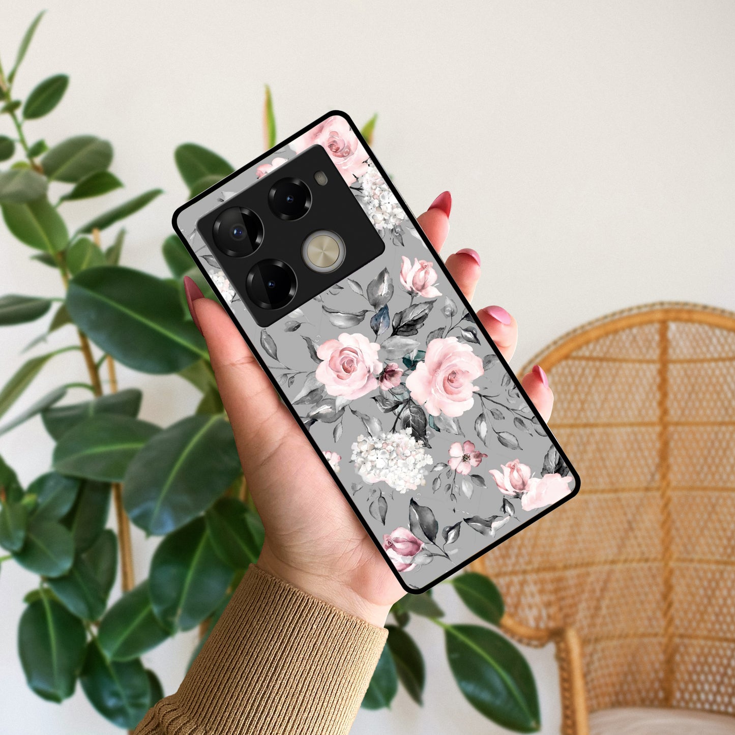 Retro Floral Glossy Metal Case Cover For Infinix ShopOnCliQ