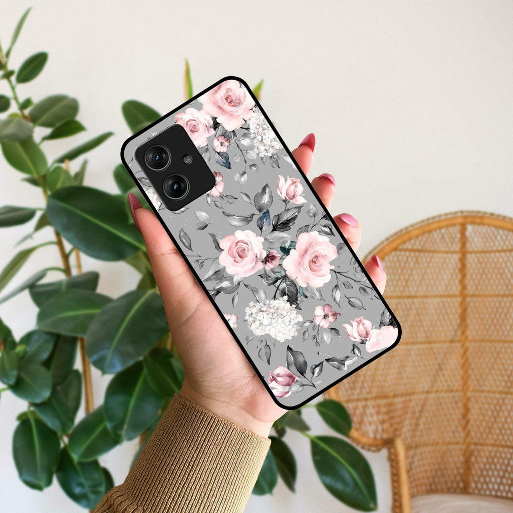 Retro Floral Glossy Metal Case Cover V2 For Motorola - ShopOnCliQ