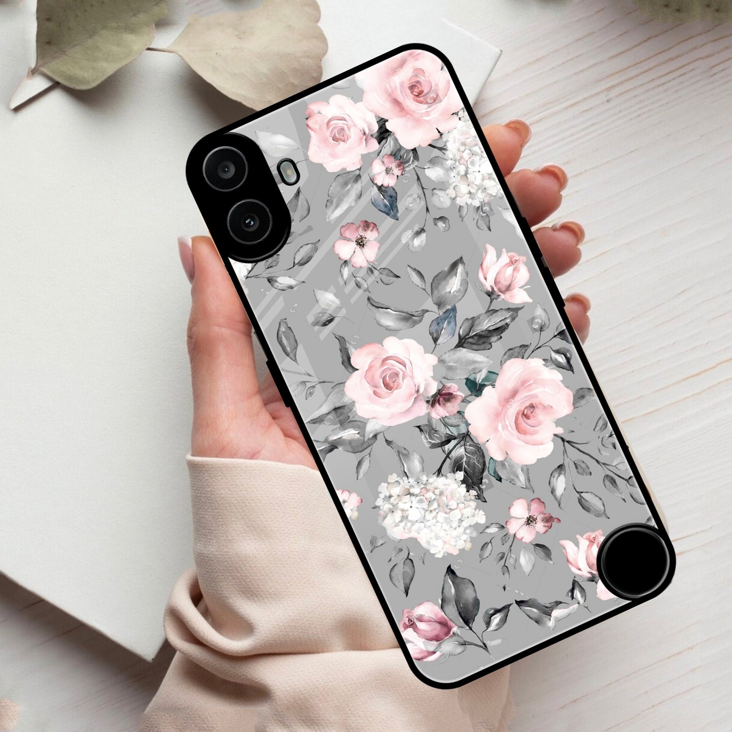 Retro Floral Glossy Metal Case Cover V2 For Nothing - ShopOnCliQ