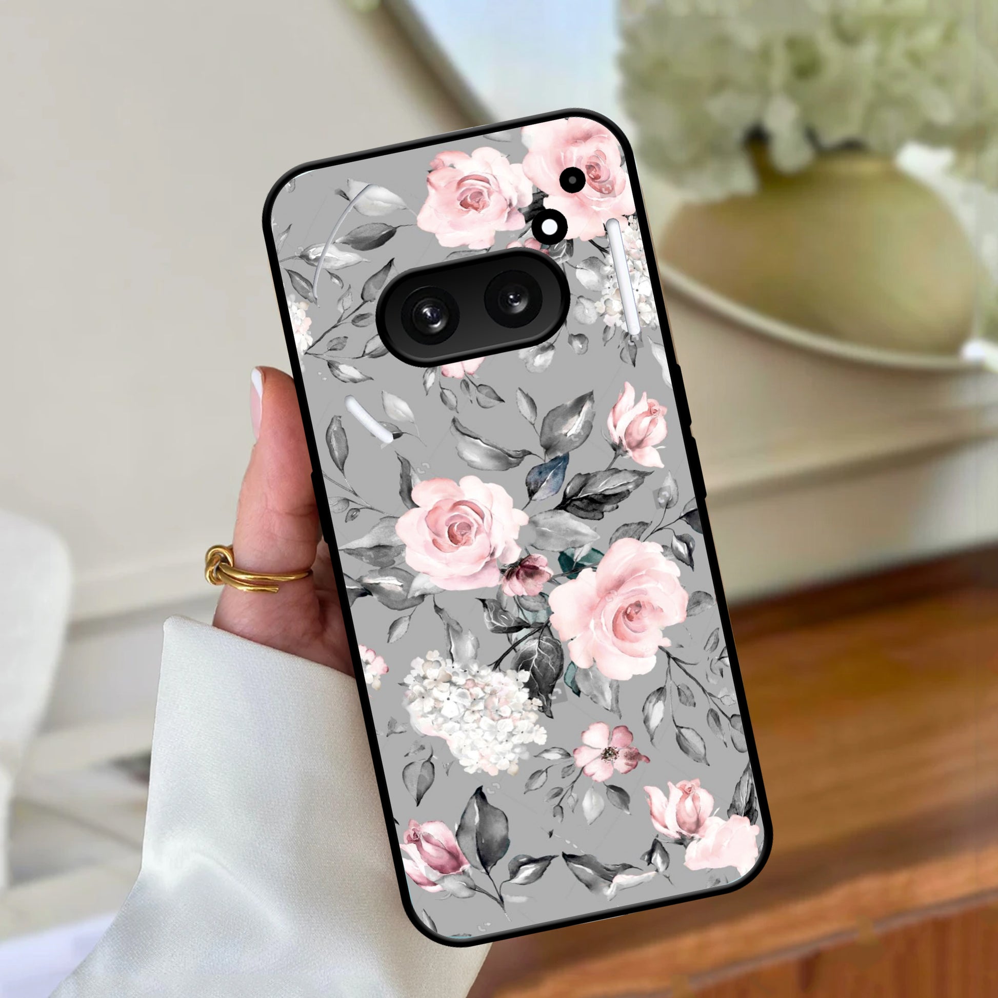 Retro Floral Glossy Metal Case Cover V2 For Nothing - ShopOnCliQ