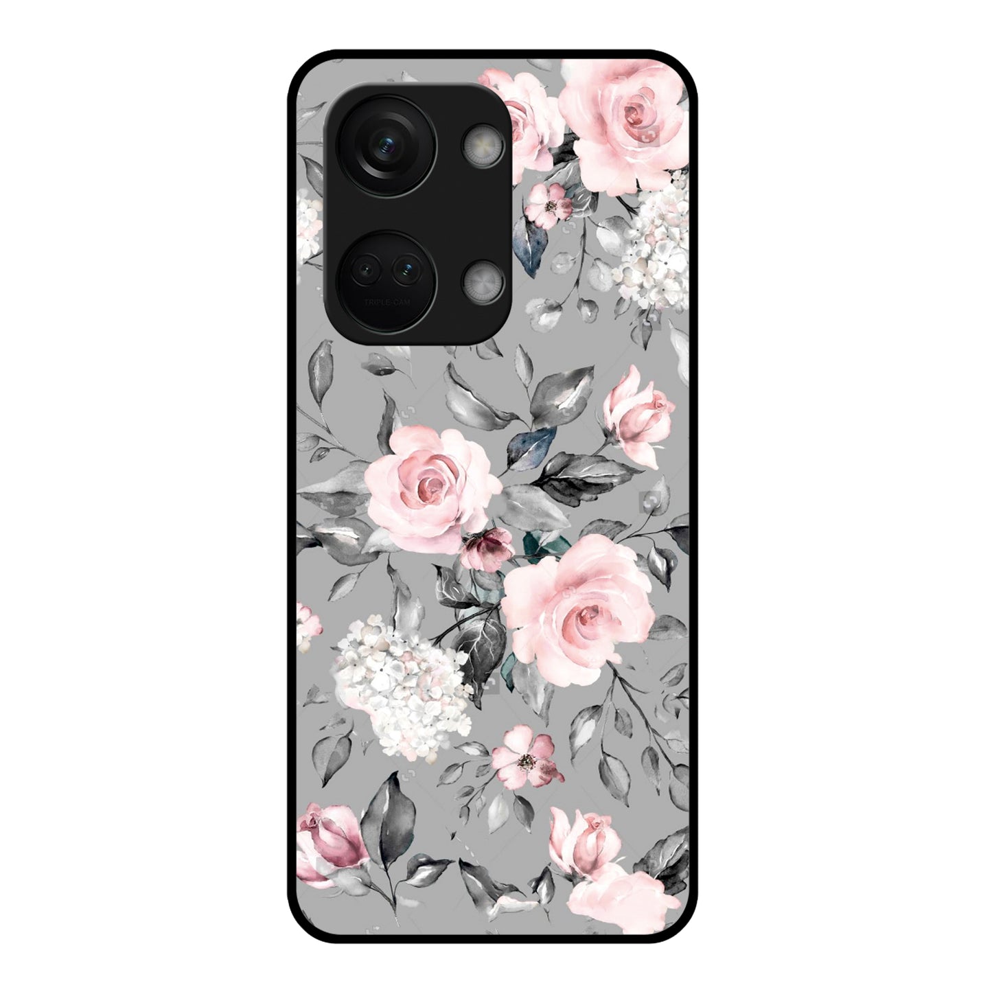 Retro Floral Glossy Metal Case Cover For OnePlus ShopOnCliQ