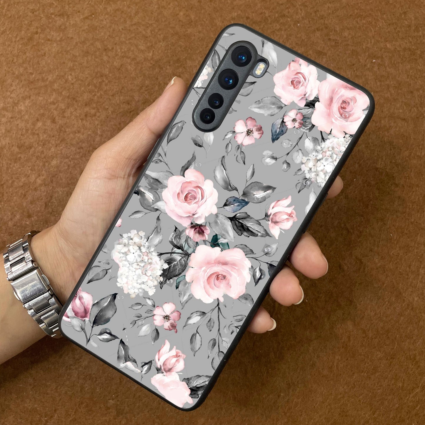 Retro Floral Glossy Metal Case Cover For OnePlus ShopOnCliQ