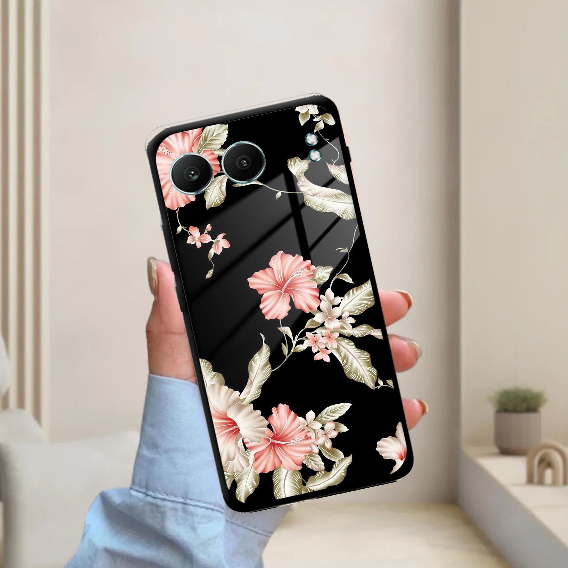 Retro Floral Glossy Metal Case Cover For OnePlus - ShopOnCliQ