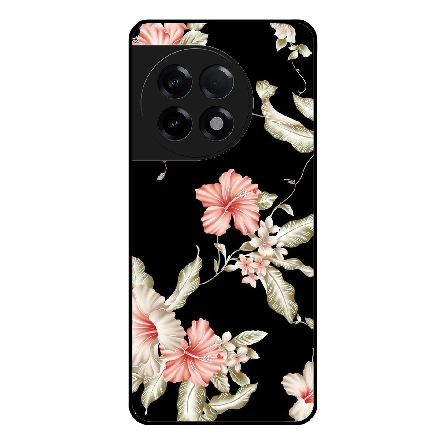 Retro Floral Glossy Metal Case Cover For OnePlus - ShopOnCliQ