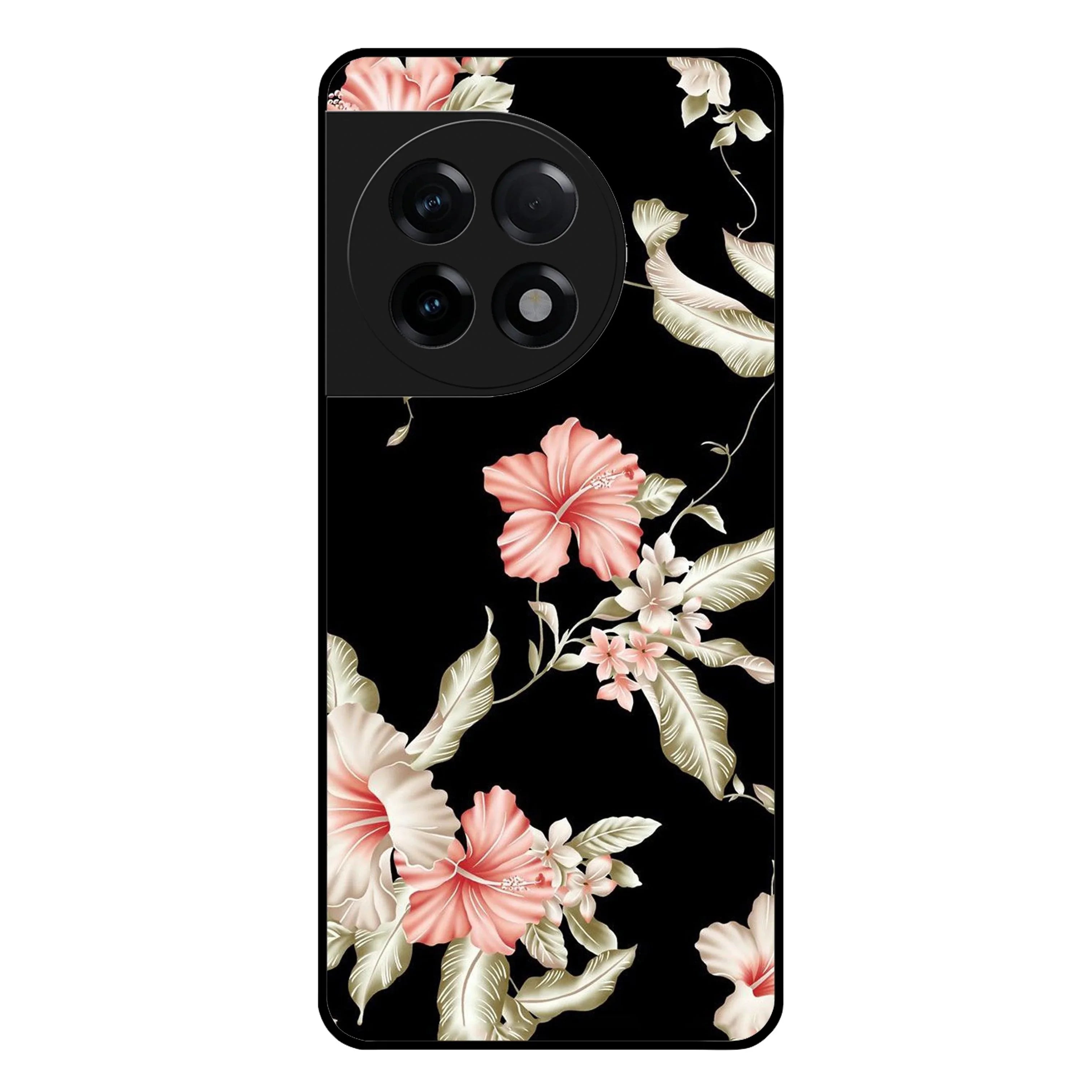 Retro Floral Glossy Metal Case Cover For OnePlus - ShopOnCliQ