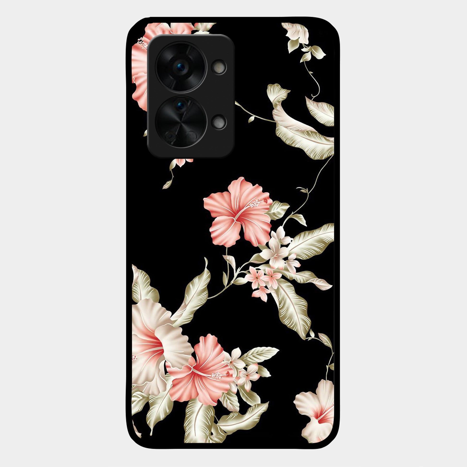 Retro Floral Glossy Metal Case Cover For OnePlus - ShopOnCliQ