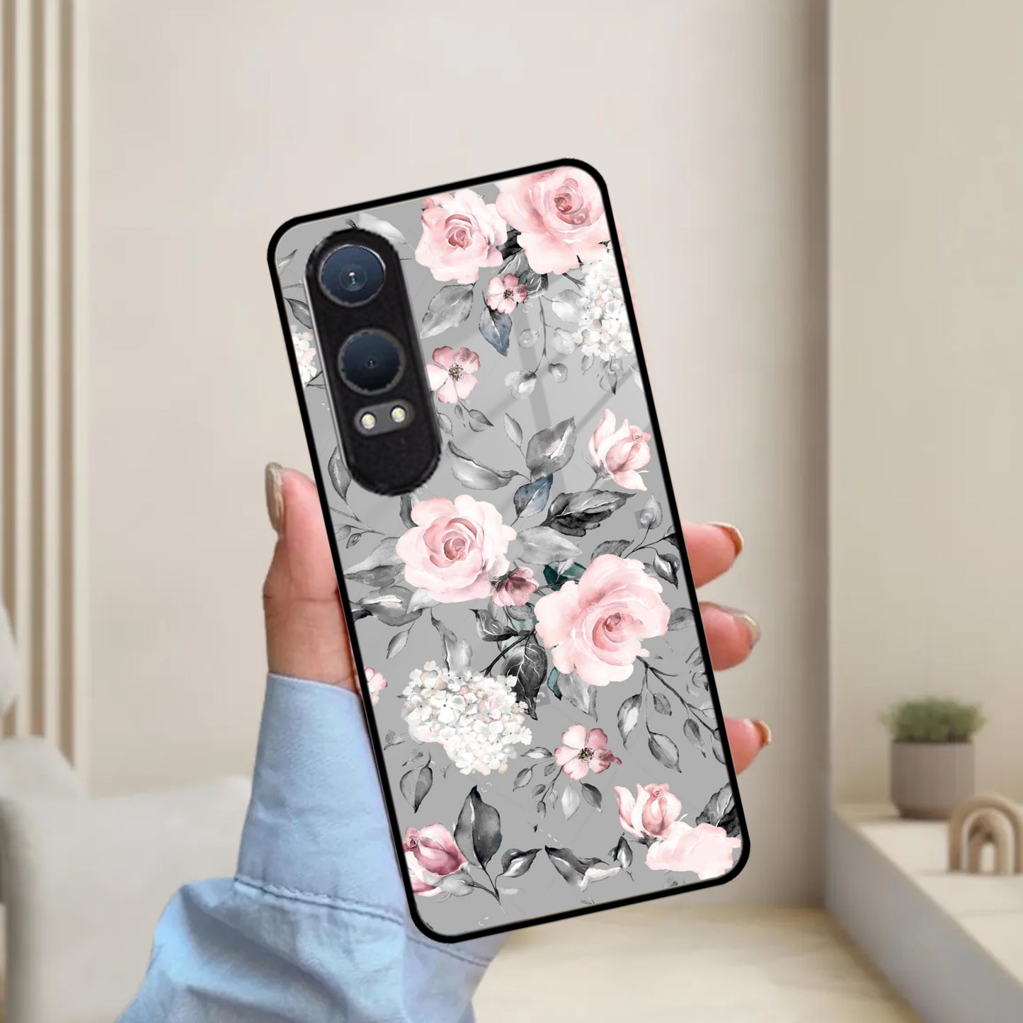 Retro Floral Glossy Metal Case Cover For OnePlus ShopOnCliQ