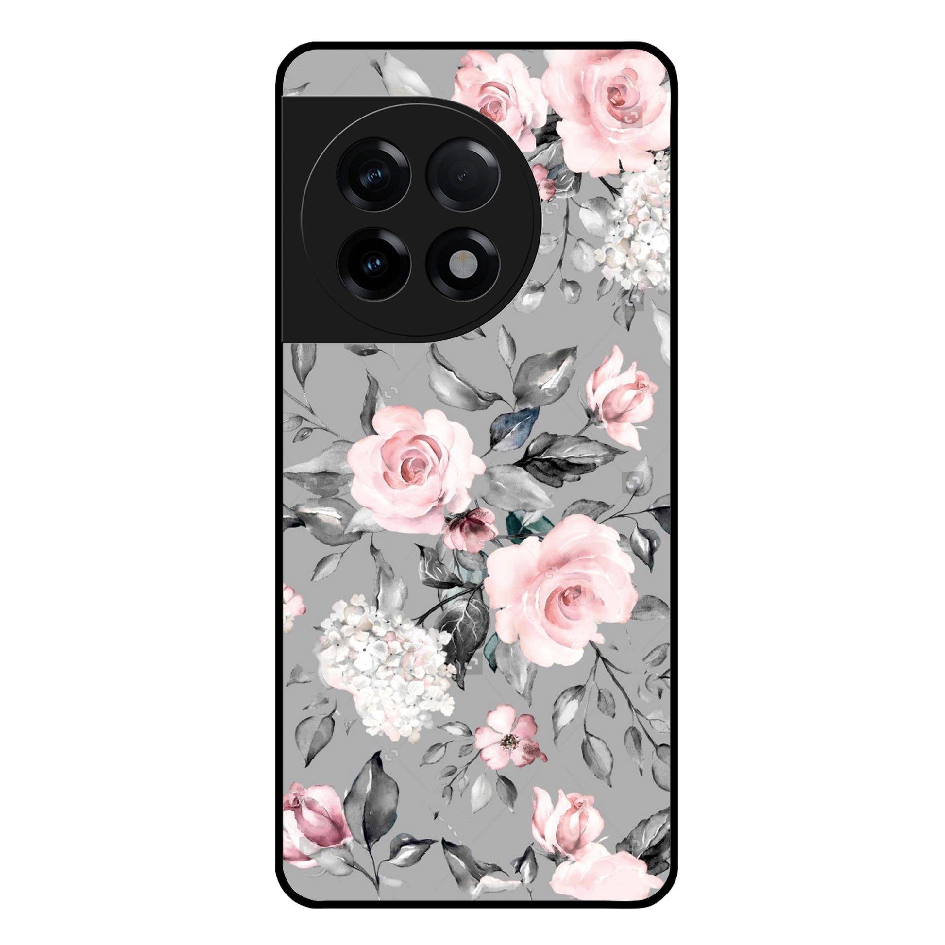 Retro Floral Glossy Metal Case Cover For OnePlus ShopOnCliQ