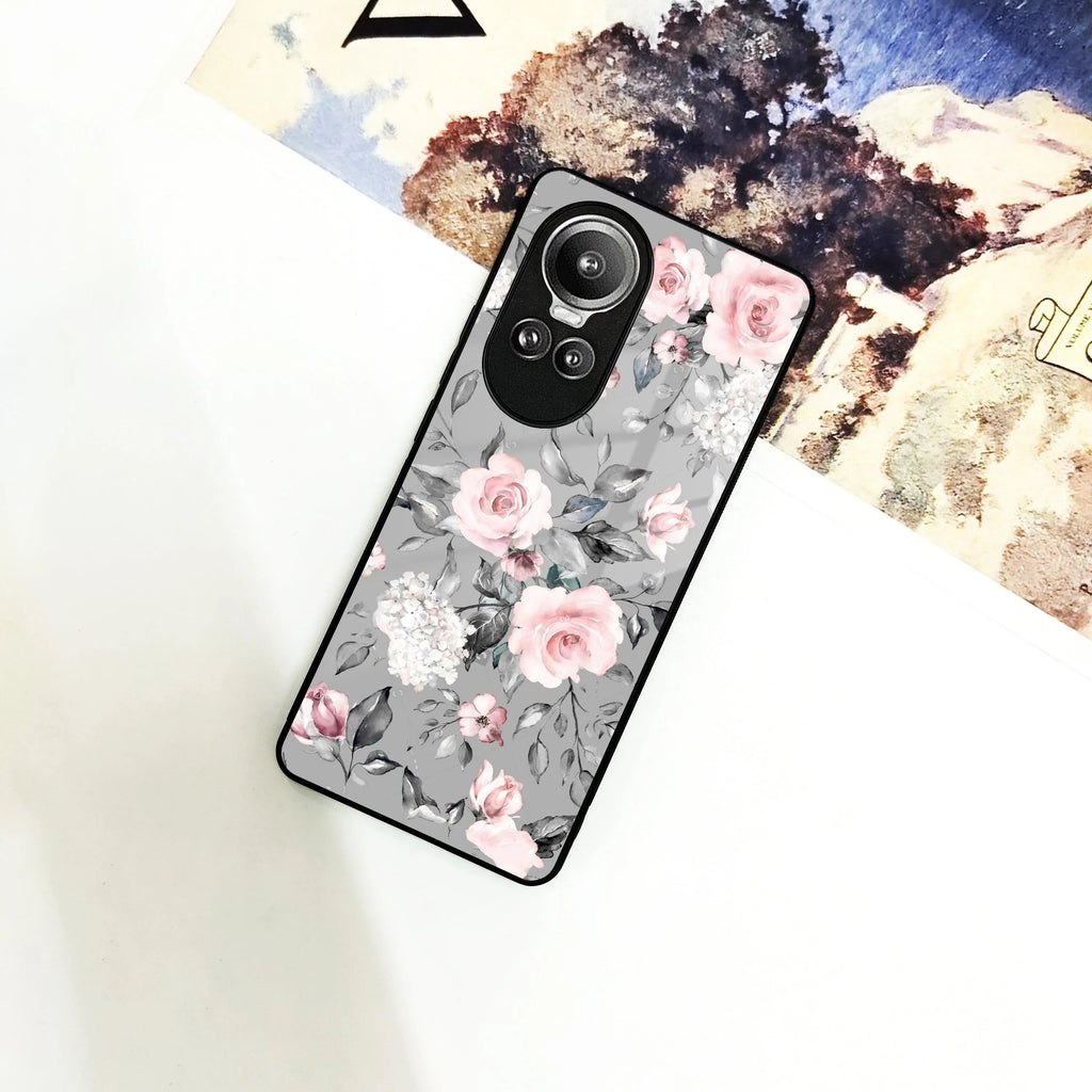 Retro Floral Glossy Metal Case Cover V2 For Oppo - ShopOnCliQ