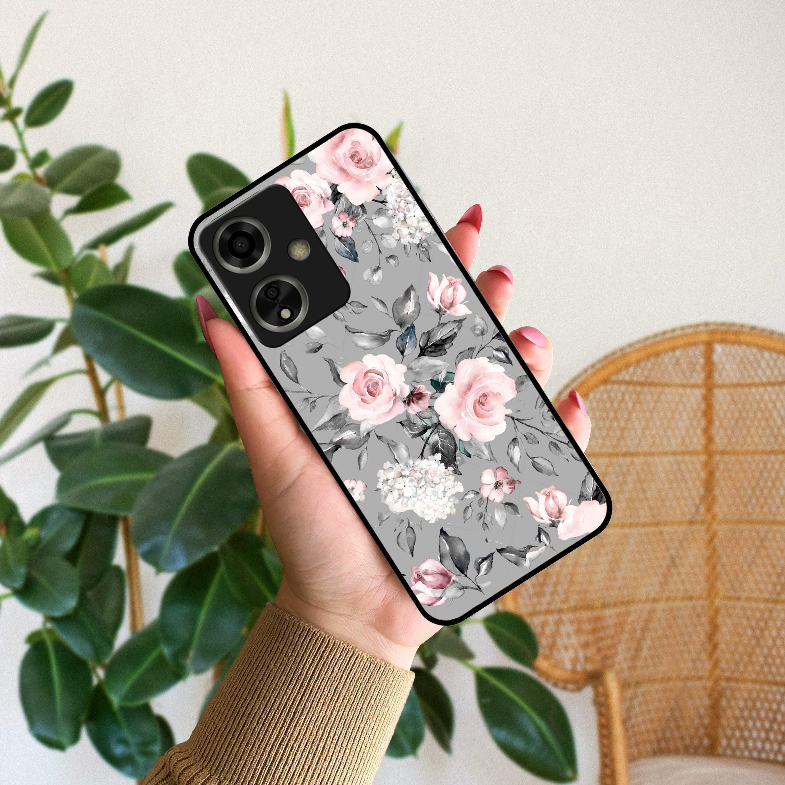 Retro Floral Glossy Metal Case Cover V2 For Oppo - ShopOnCliQ