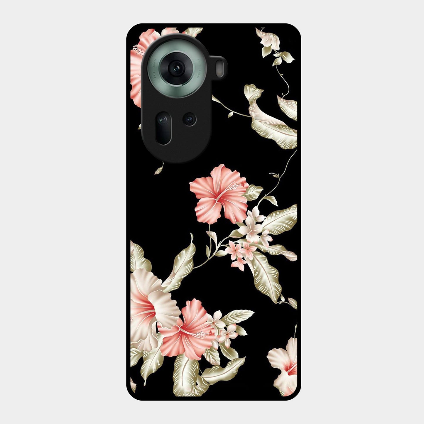 Retro Floral Glossy Metal Case Cover For Oppo - ShopOnCliQ