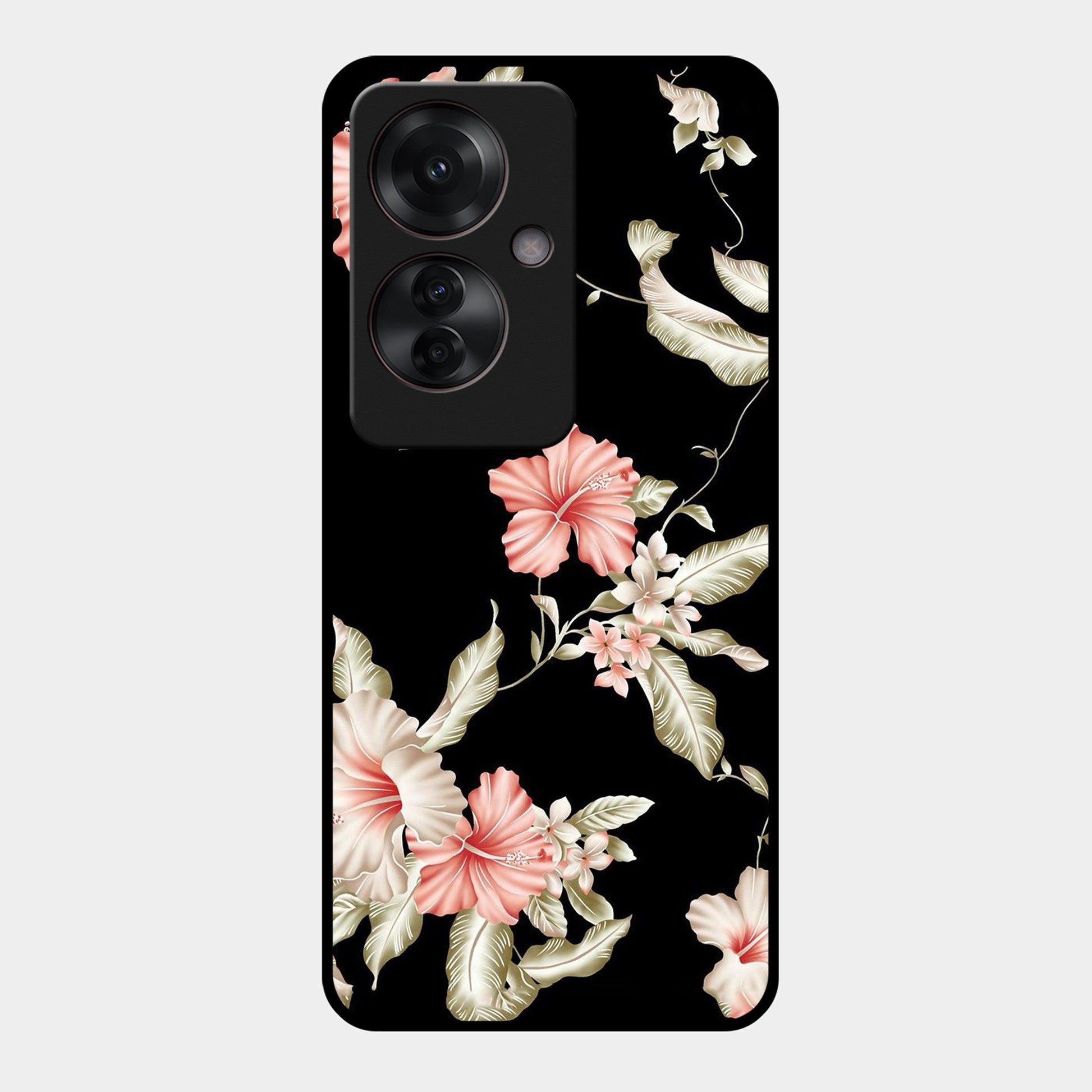 Retro Floral Glossy Metal Case Cover For Oppo - ShopOnCliQ