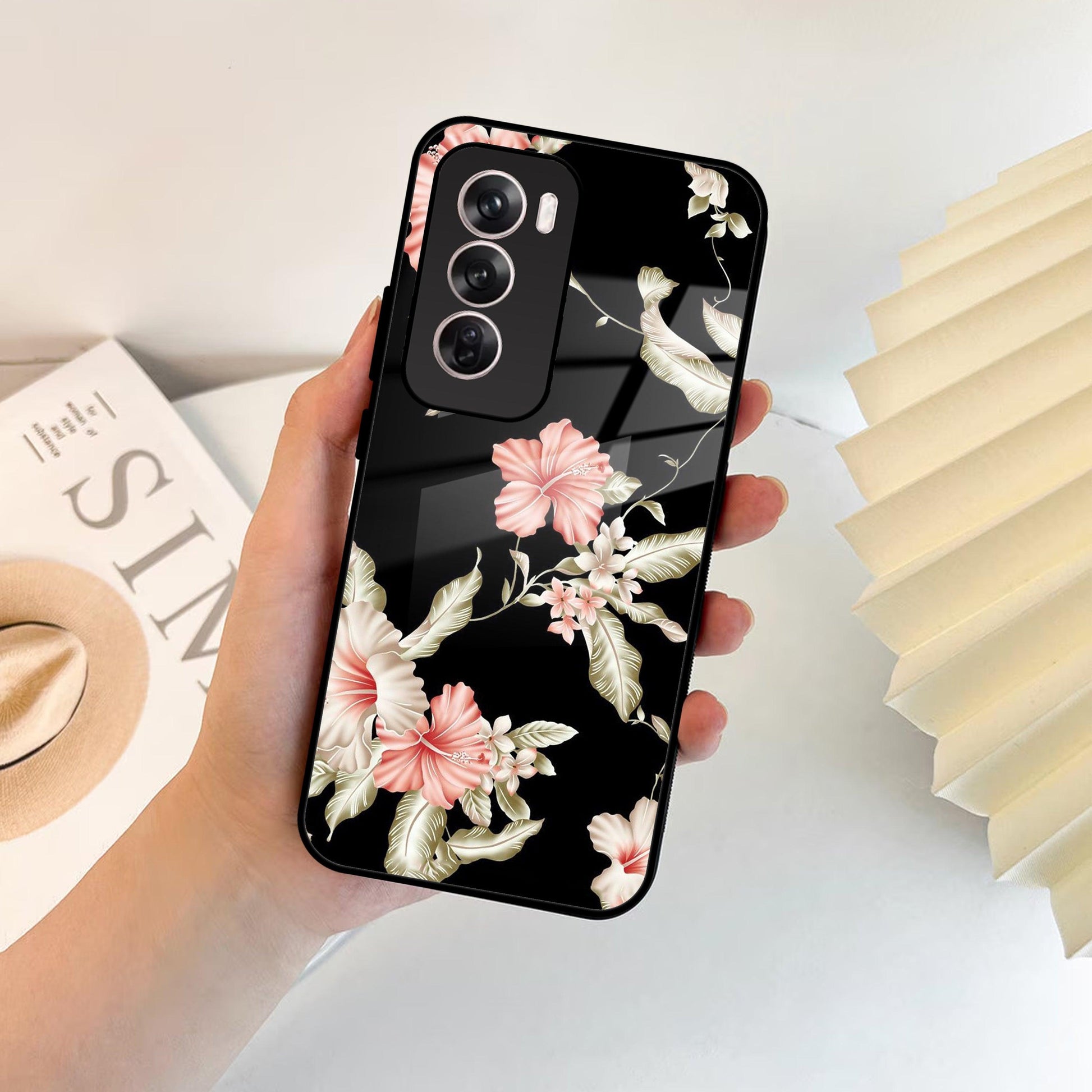 Retro Floral Glossy Metal Case Cover For Oppo - ShopOnCliQ