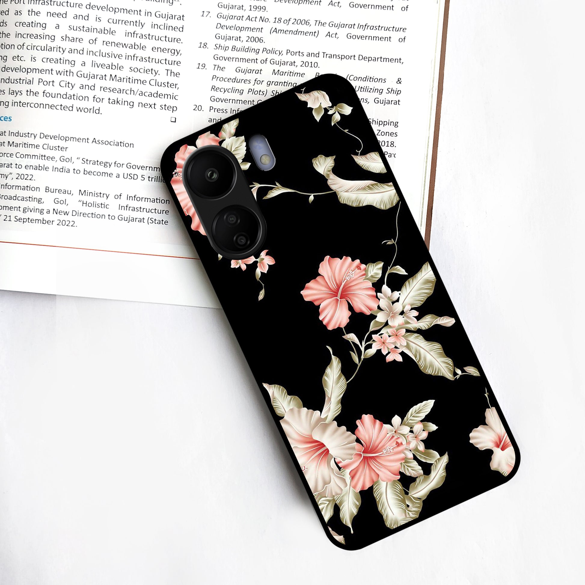 Retro Floral Glossy Metal Case Cover For Redmi ShopOnCliQ